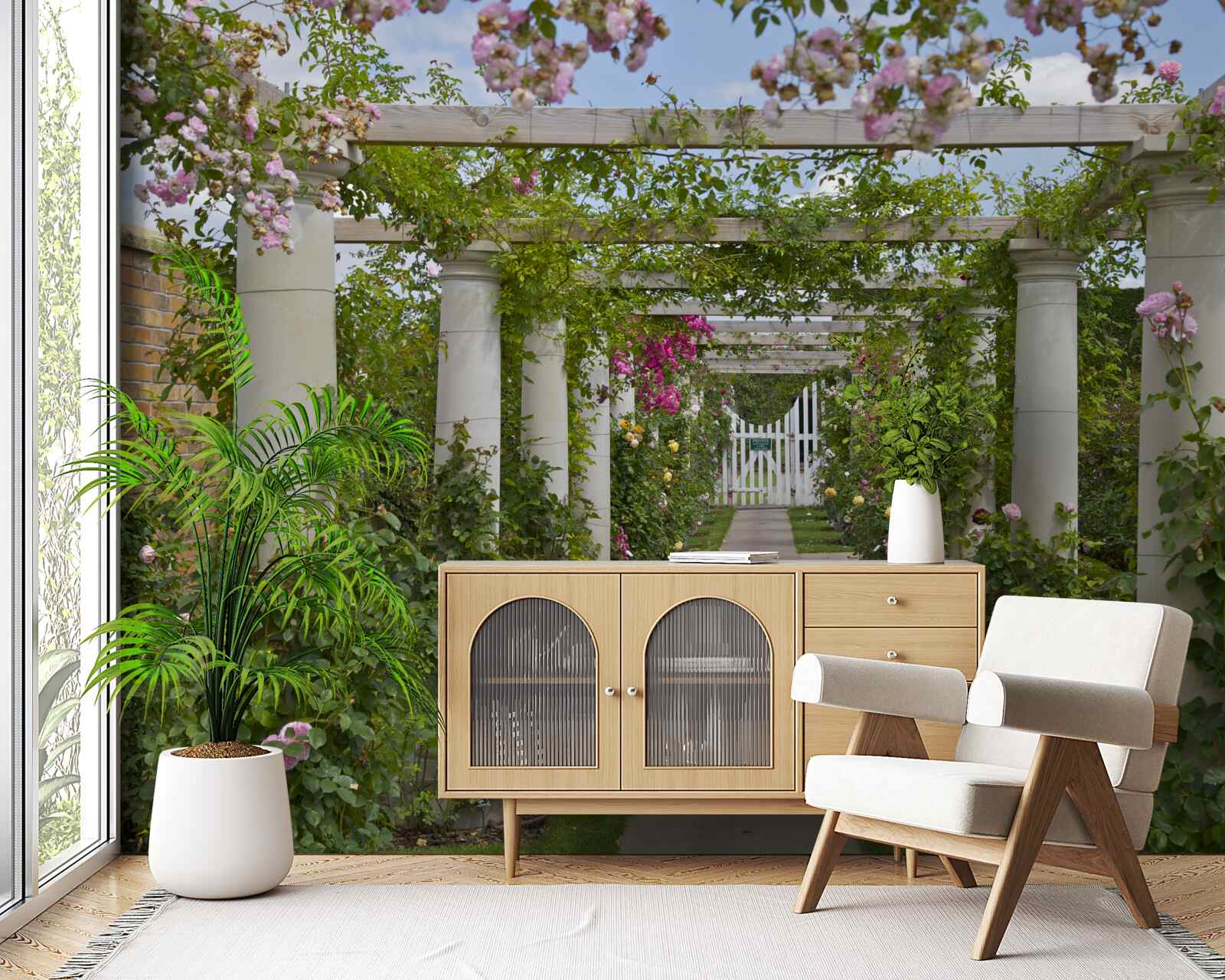 Fototapet vegetație în arcuri de piatră