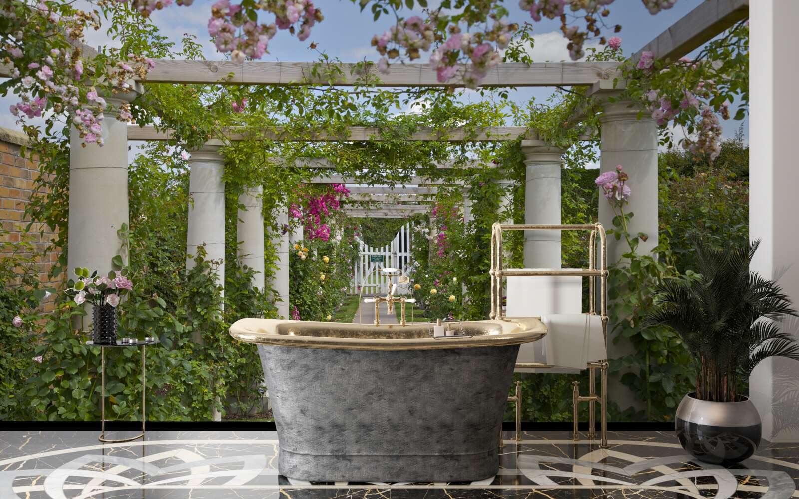 Fototapet vegetație în arcuri de piatră