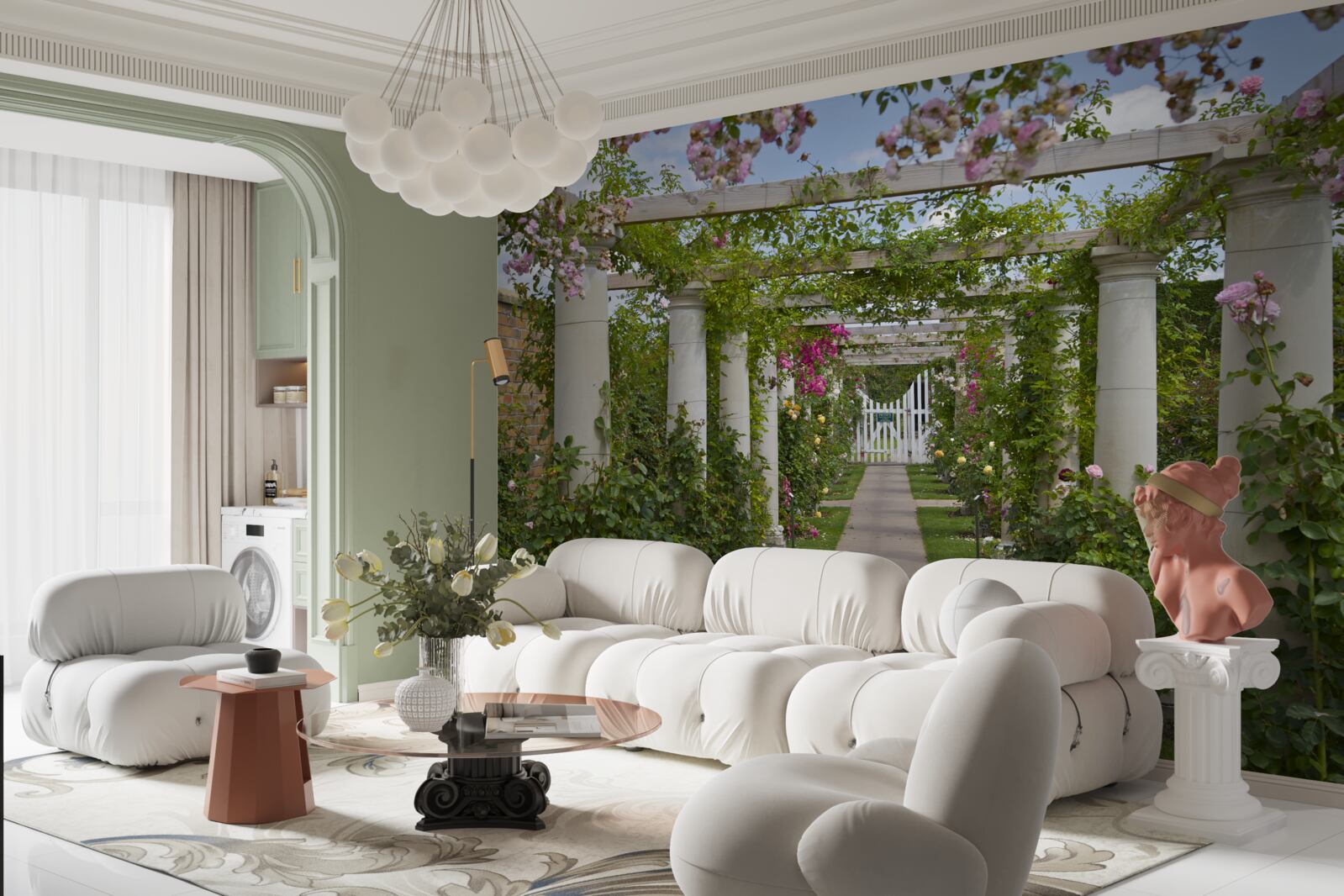 Fototapet vegetație în arcuri de piatră