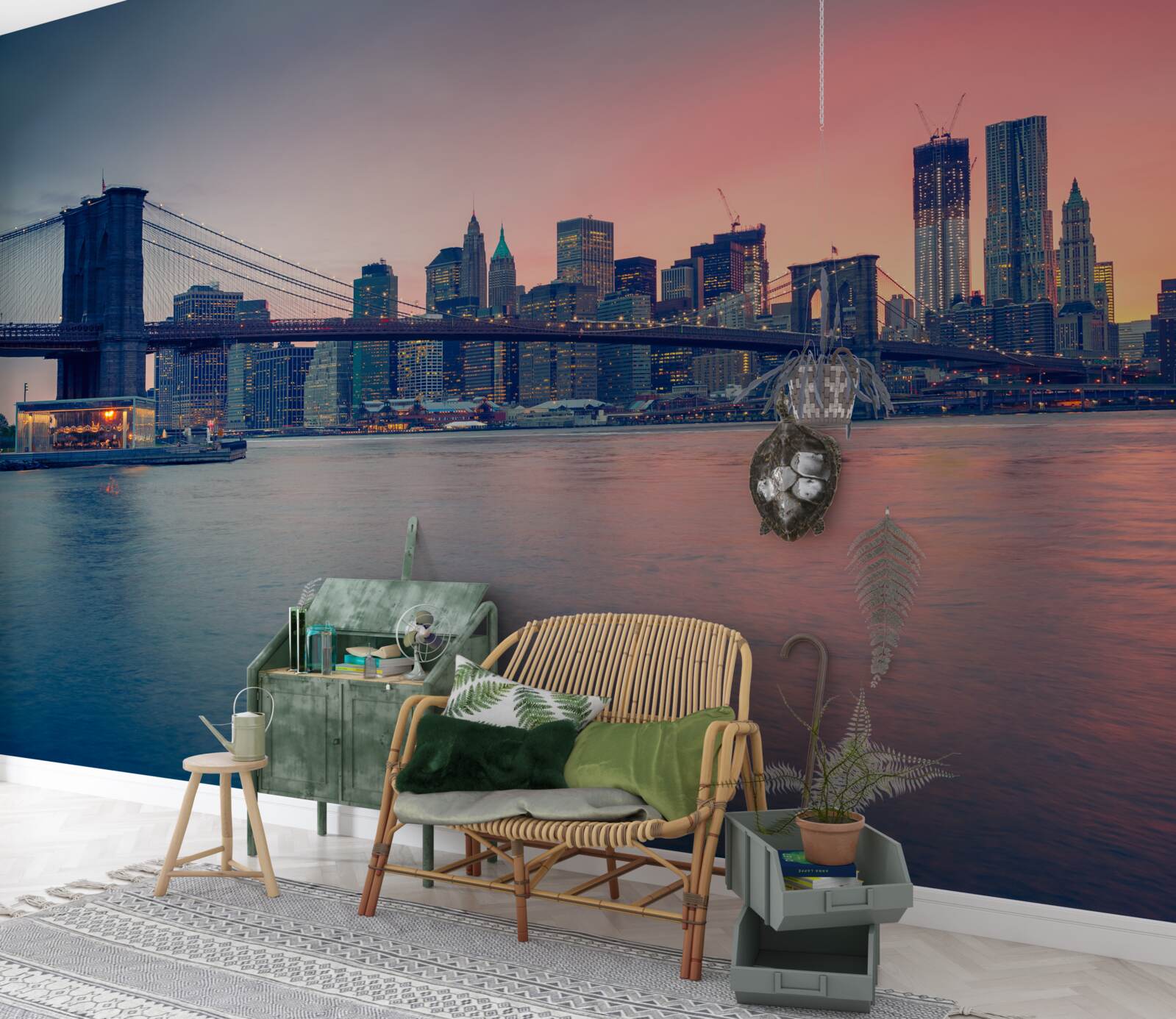 Fototapet vedere a orașului de pe coastă