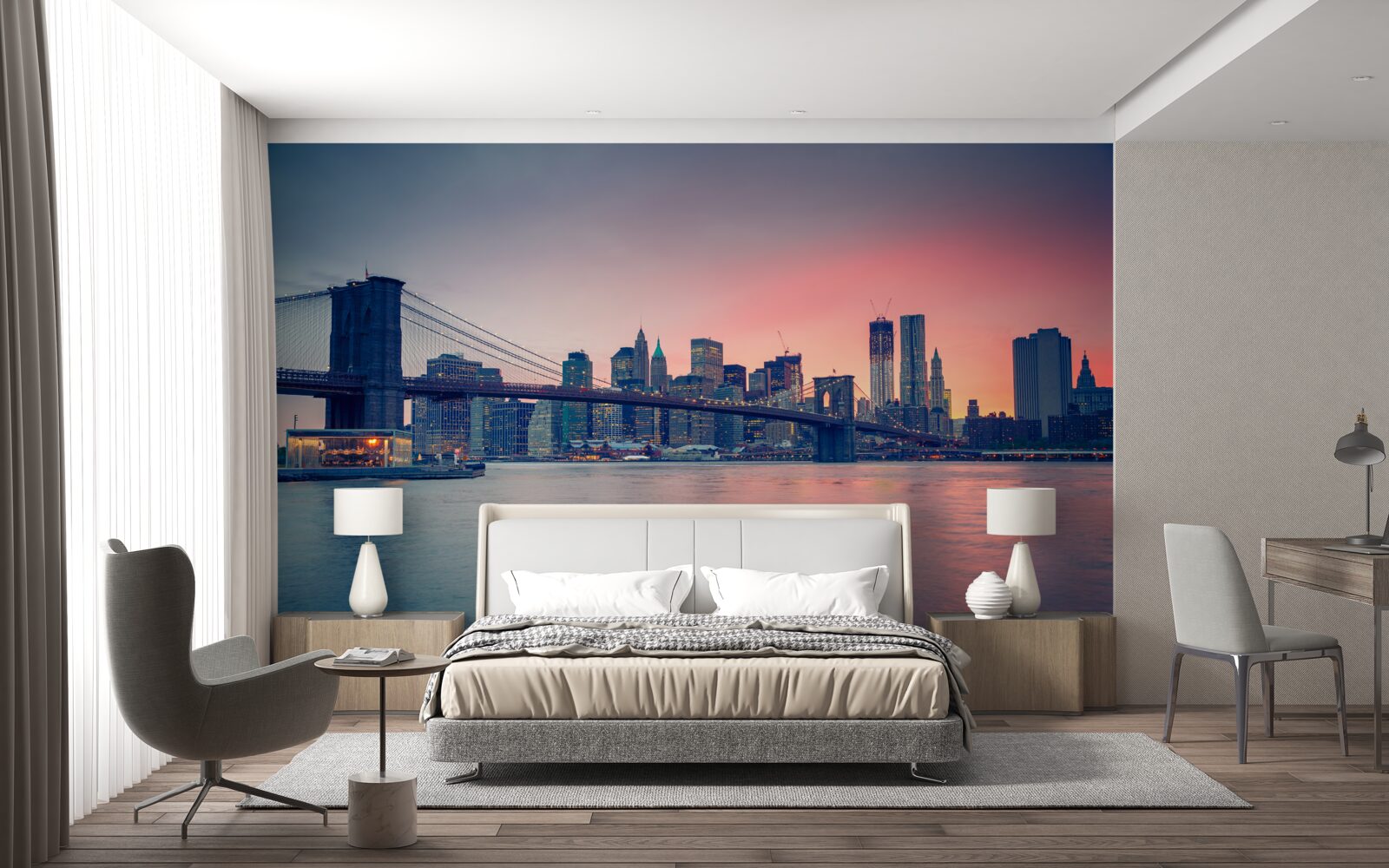 Fototapet vedere a orașului de pe coastă