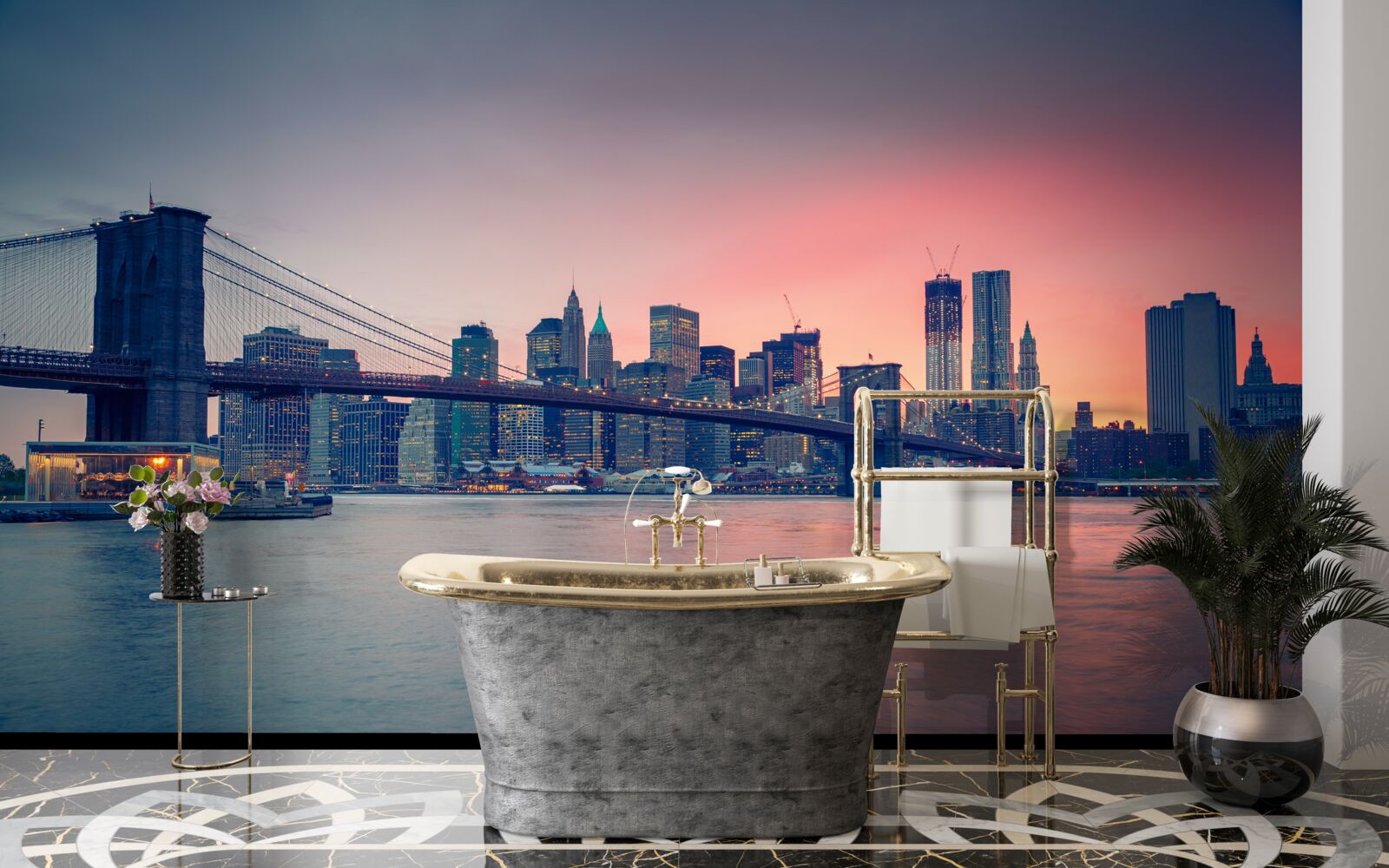 Fototapet vedere a orașului de pe coastă