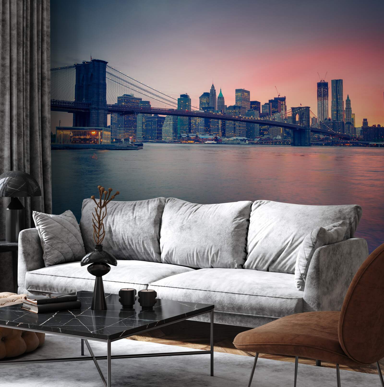 Fototapet vedere a orașului de pe coastă