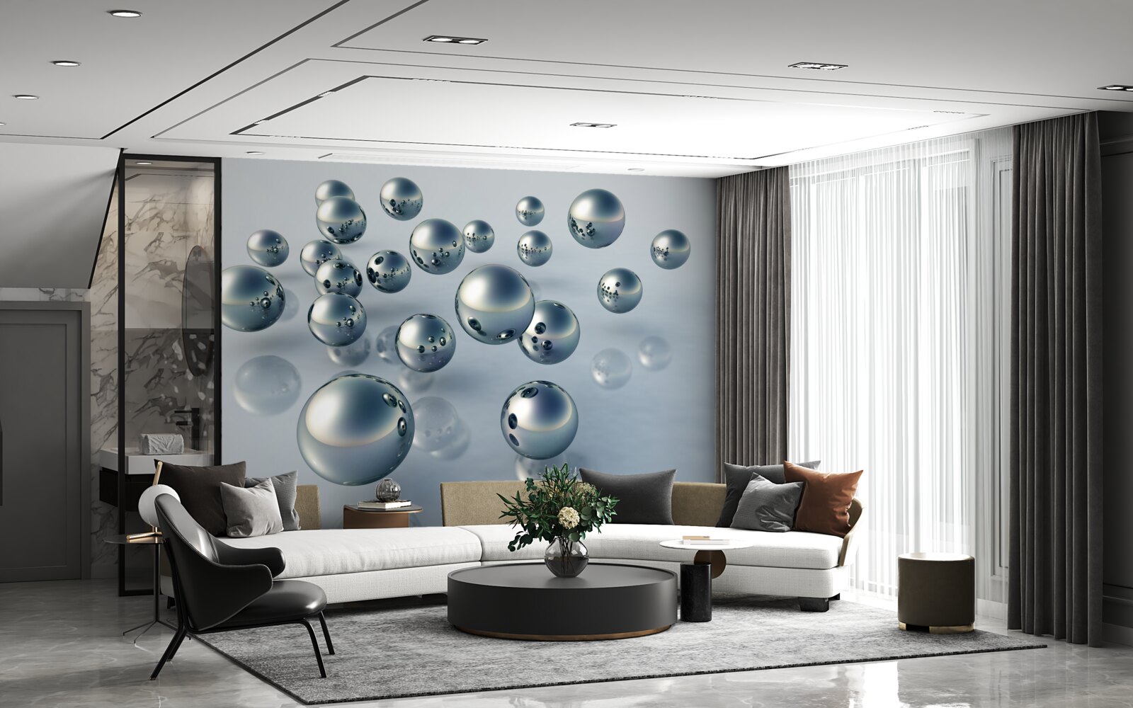 Fototapet gloanțele zburătoare sunt vizibile în reflexie