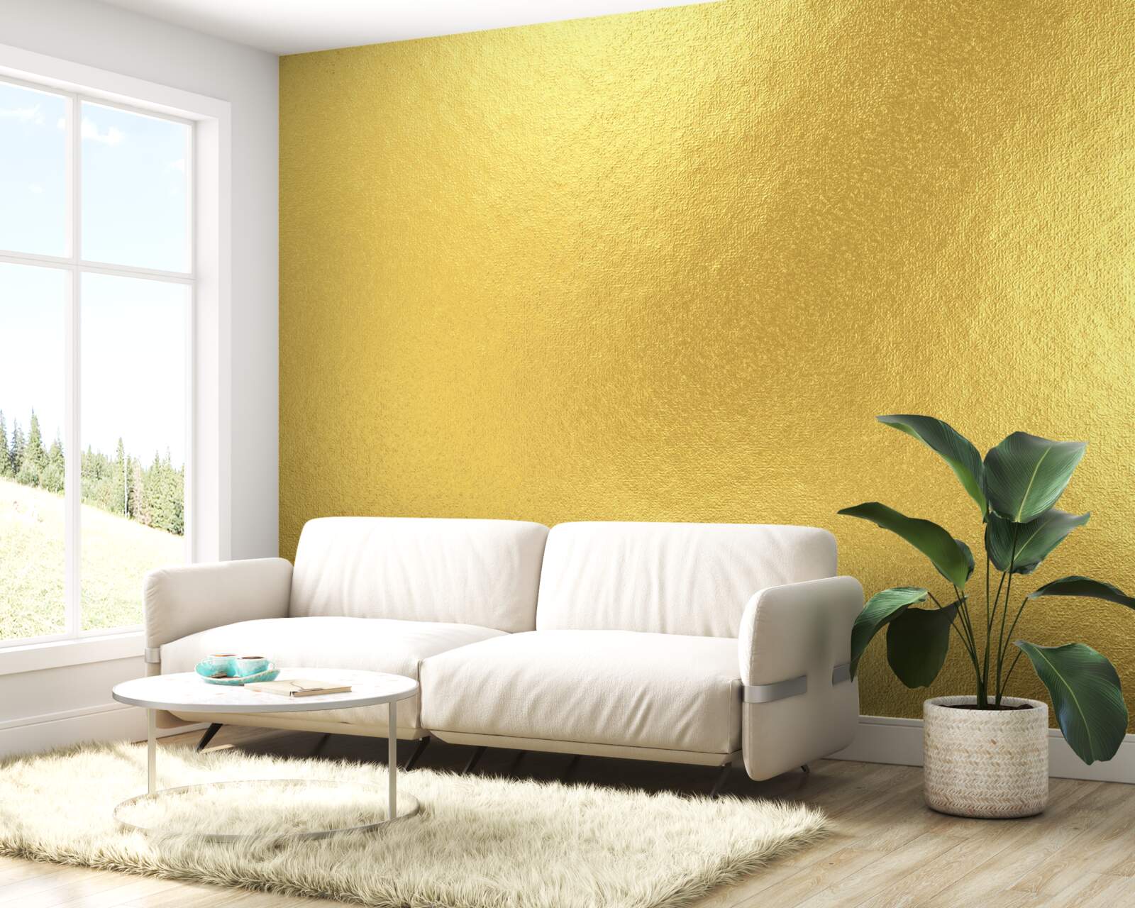 Fototapet soarele prin fereastră când plouă