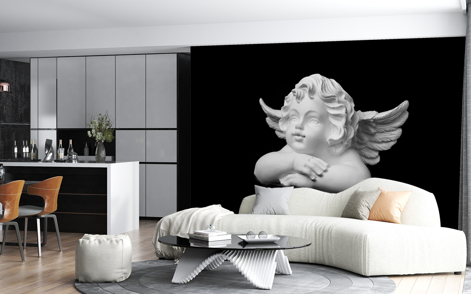 Fototapet înger sculptat în piatră