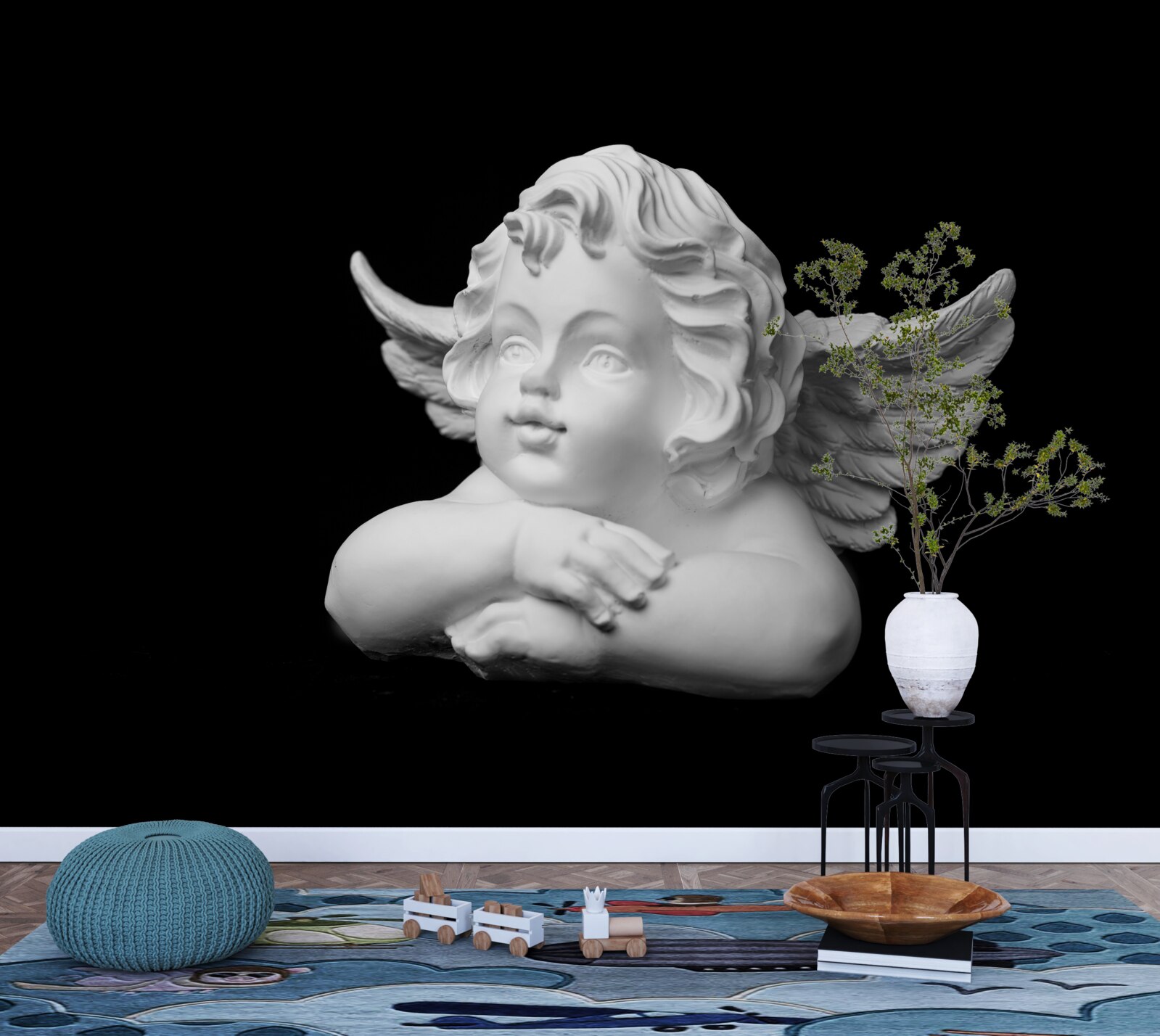 Fototapet înger sculptat în piatră