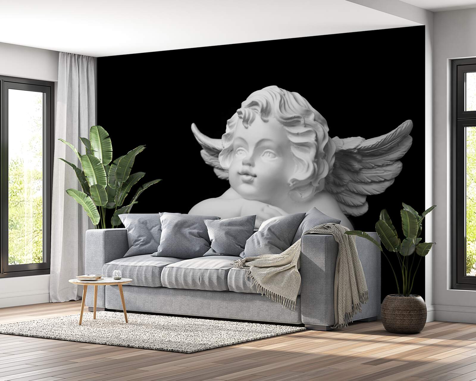 Fototapet înger sculptat în piatră