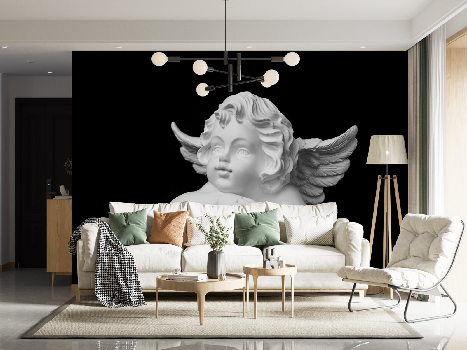 Fototapet înger sculptat în piatră