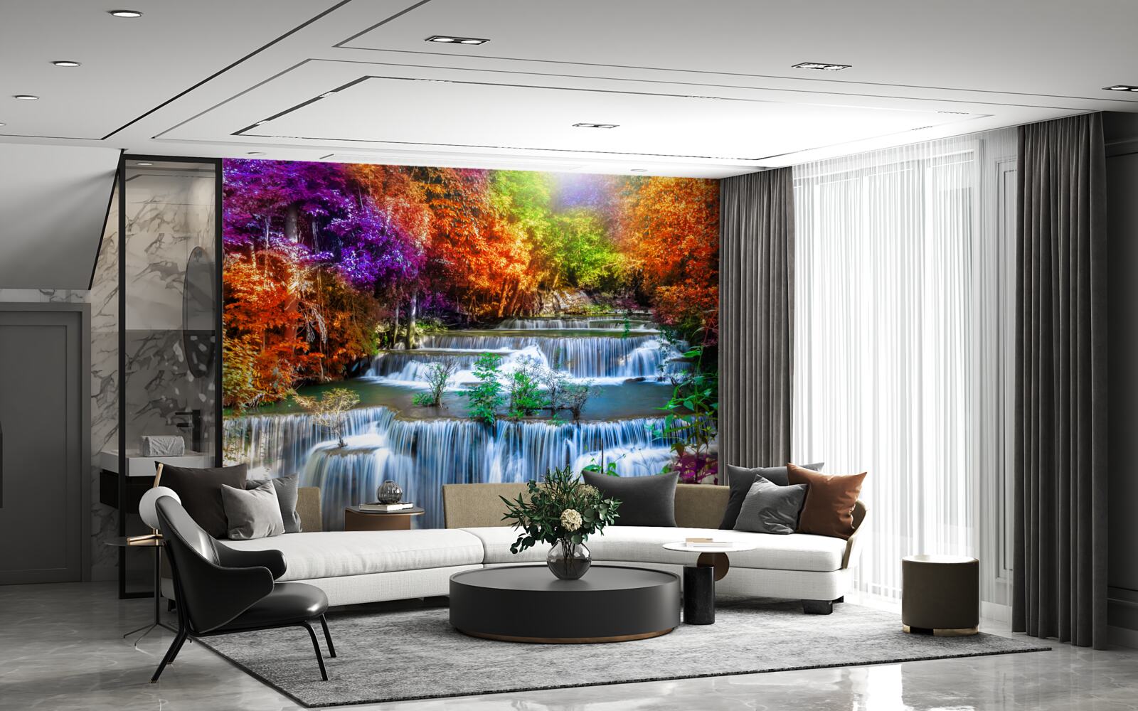 Fototapet cascadă de toamnă în deșert