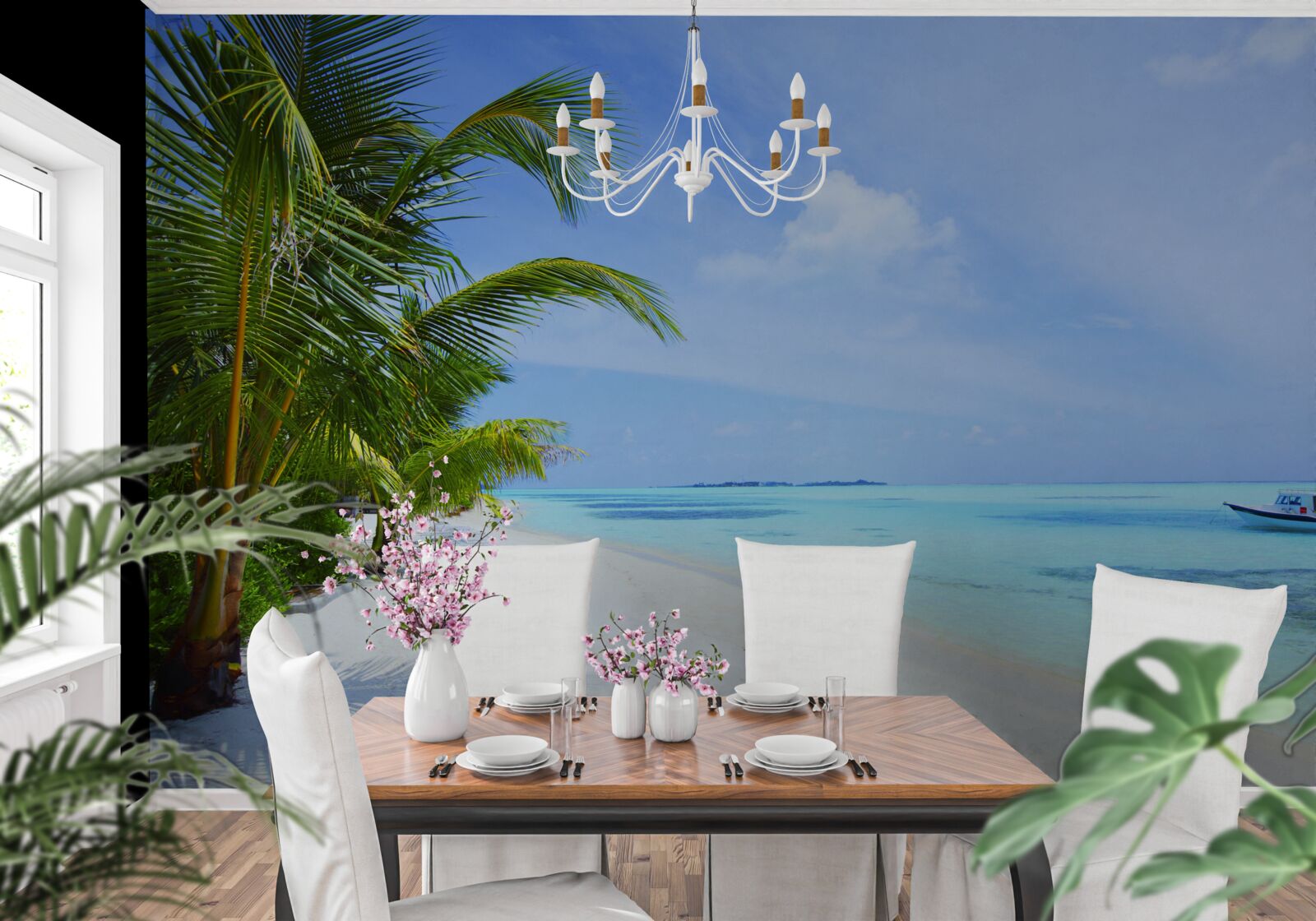 Fototapet apele turcoaz din largul coastelor tropicale