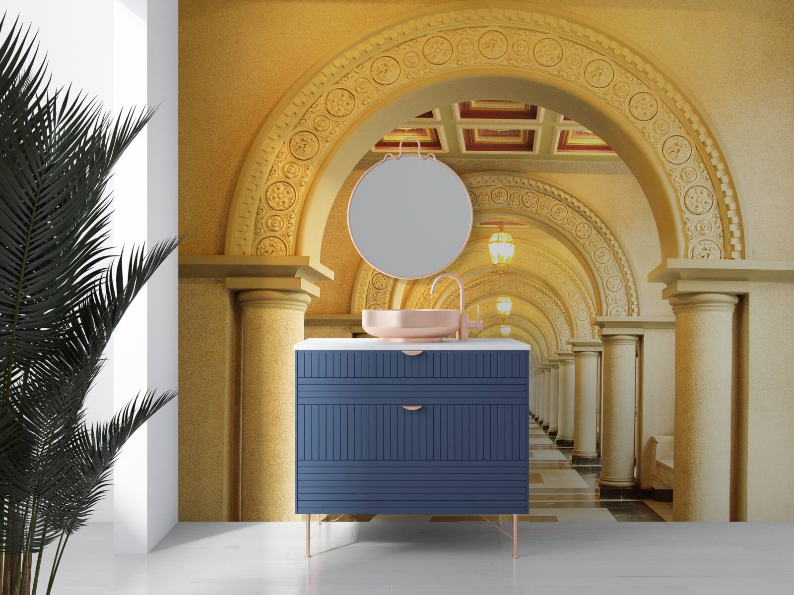 Fototapet lumină orbitoare la capătul tunelului de sub arcuri