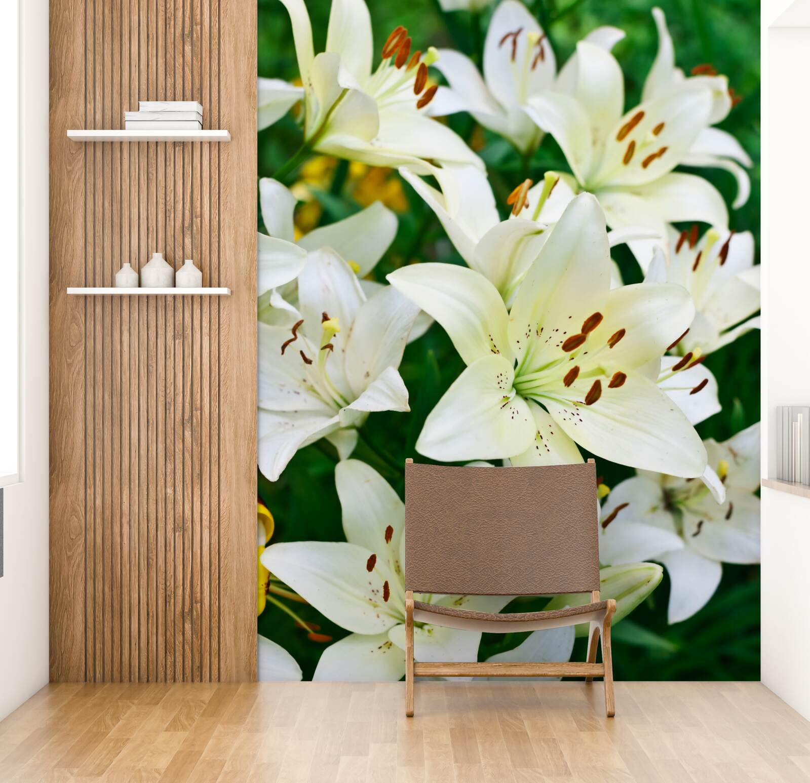 Fototapet muguri mari de crin alb