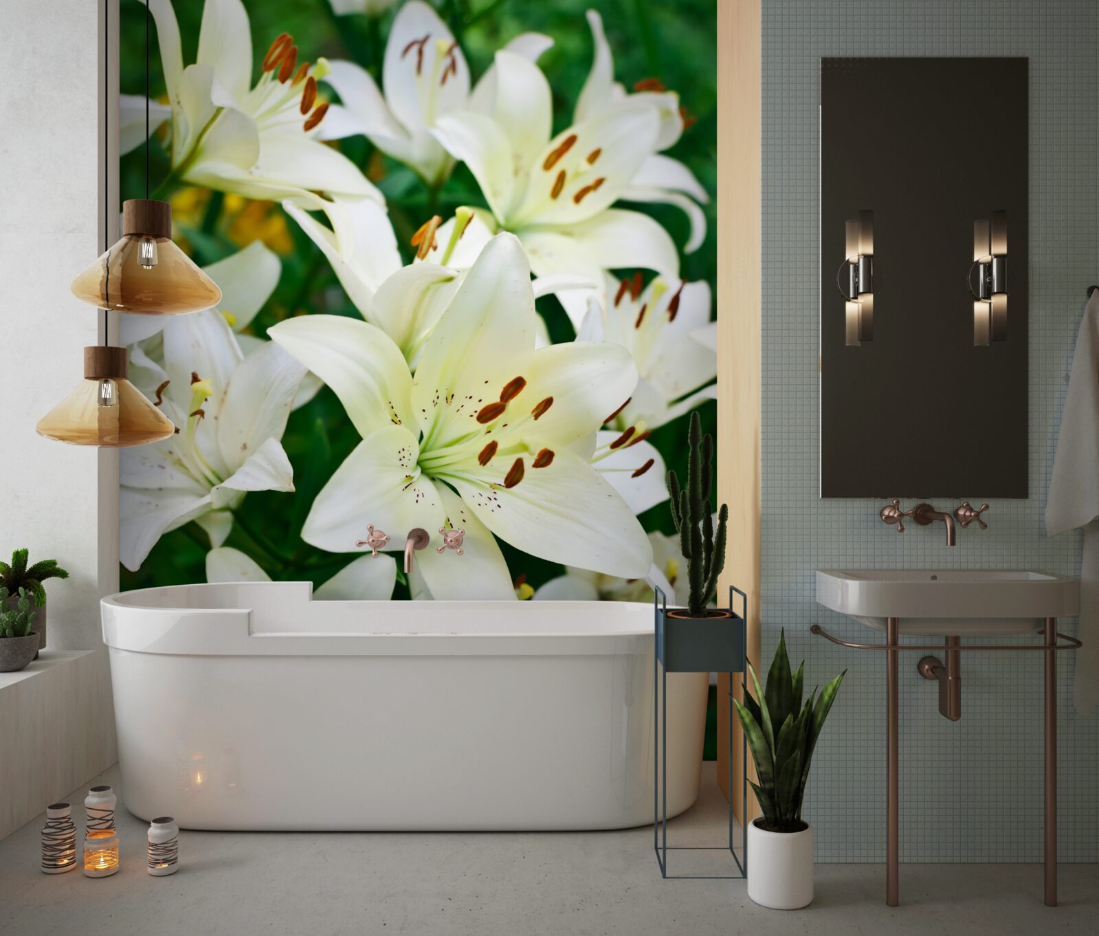 Fototapet muguri mari de crin alb