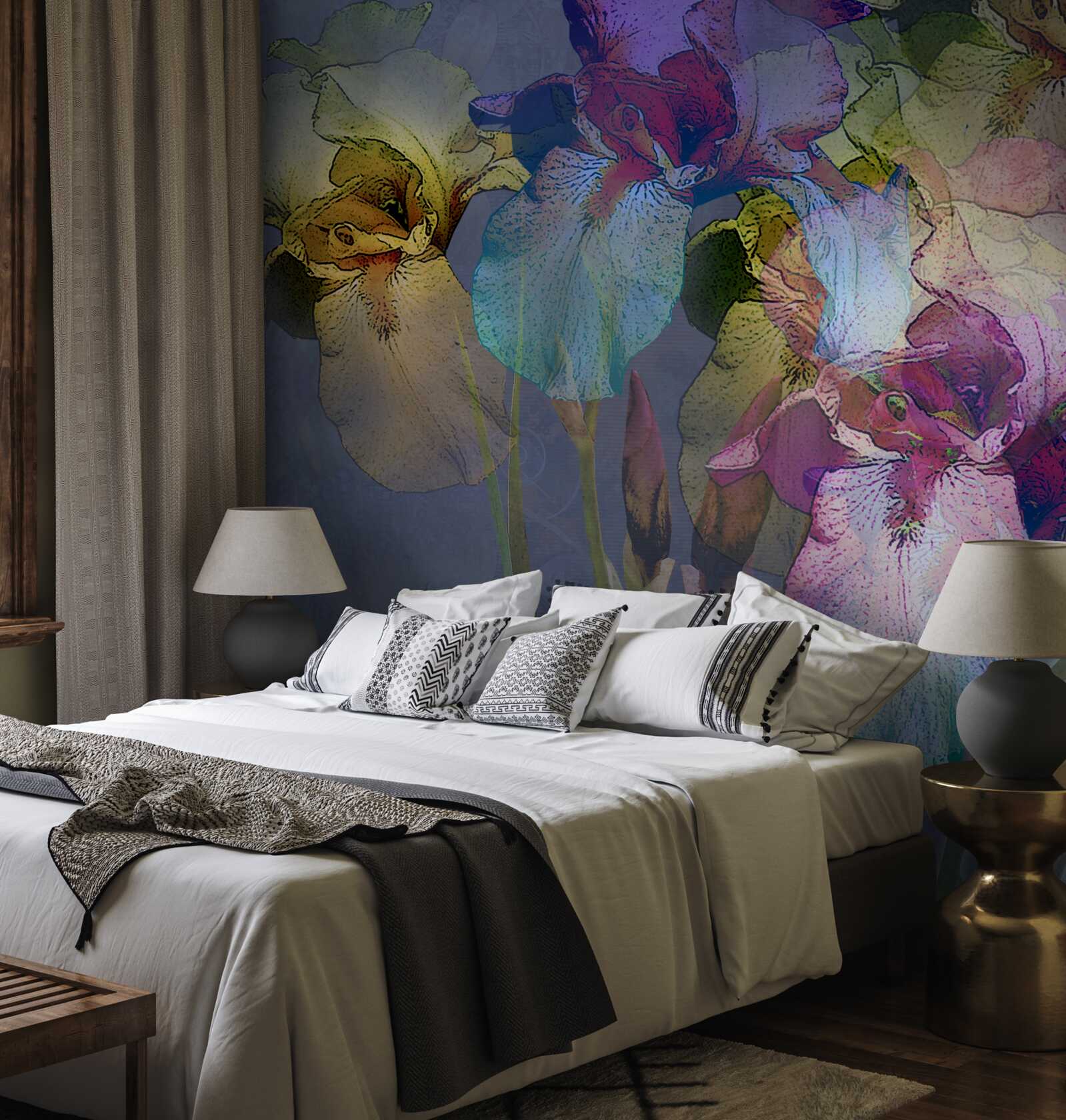 Fototapet atmosferă nocturnă în mijlocul frunzișului tropical