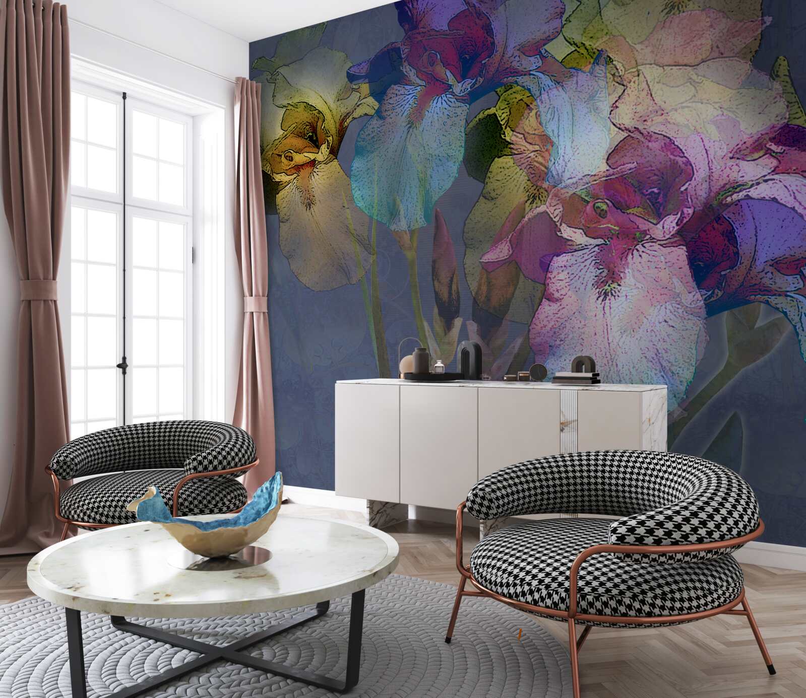 Fototapet atmosferă nocturnă în mijlocul frunzișului tropical