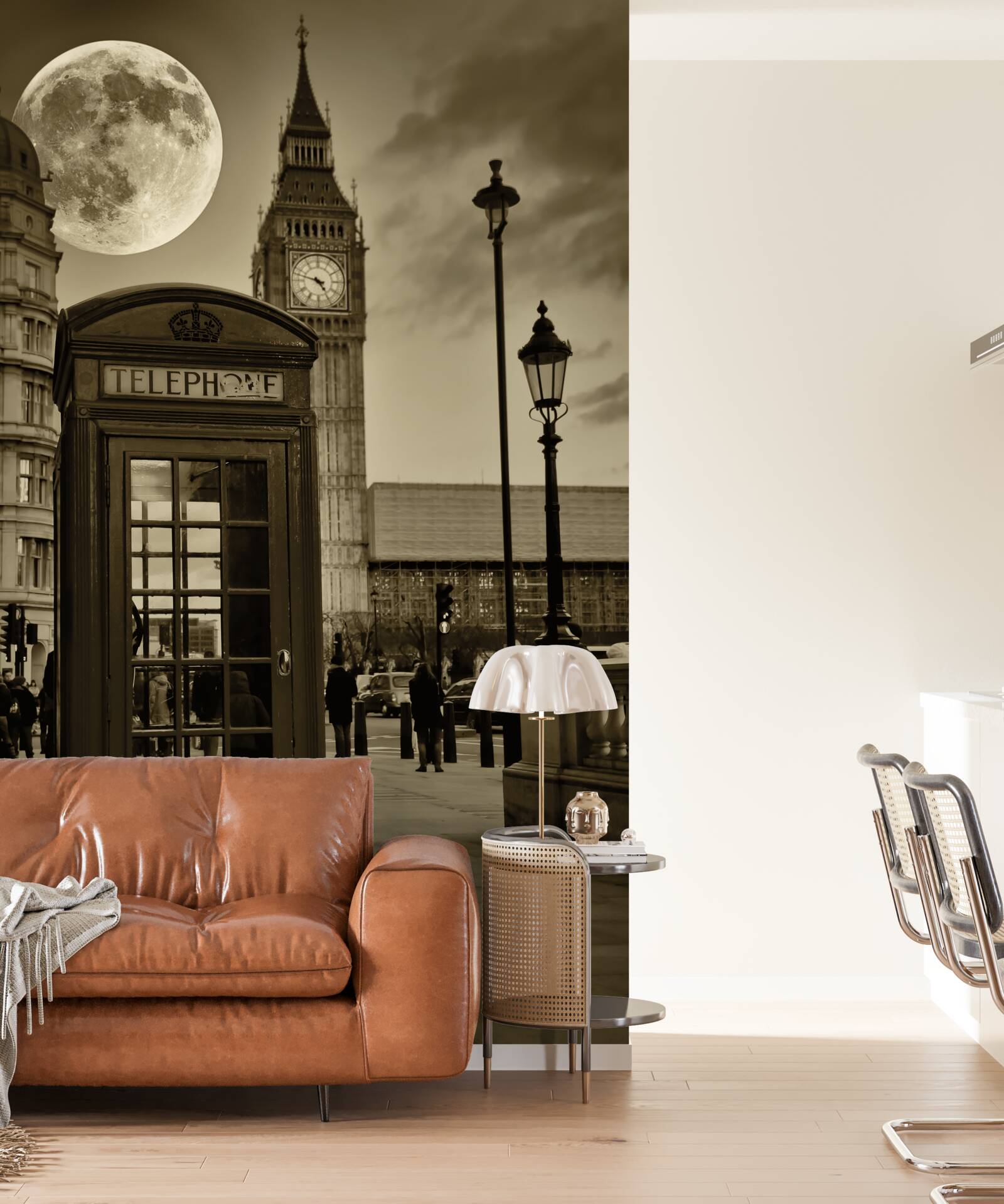 Fototapet cabină telefonică lângă Big Ben