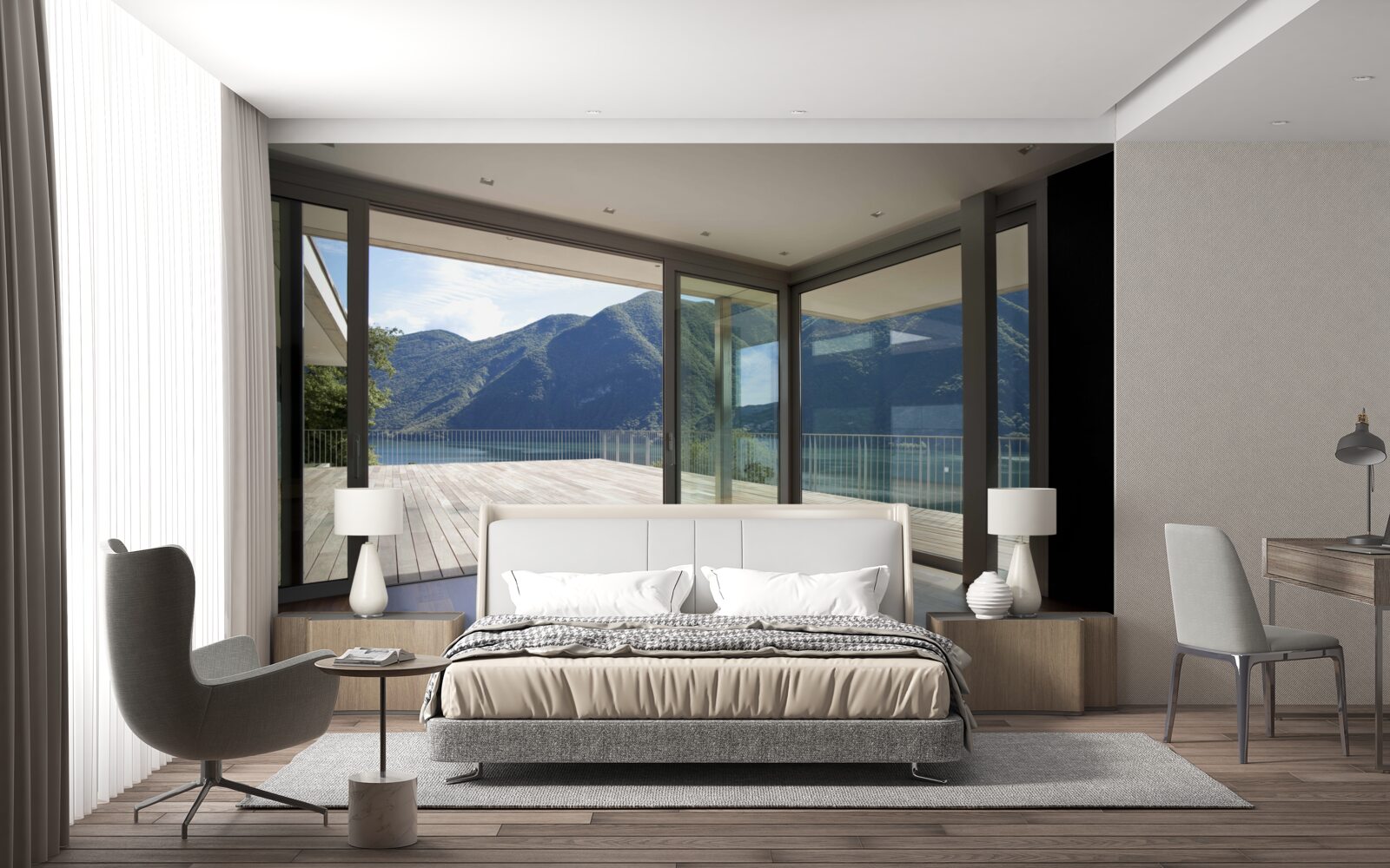 Fototapet vedere panoramică minunată de pe terasă