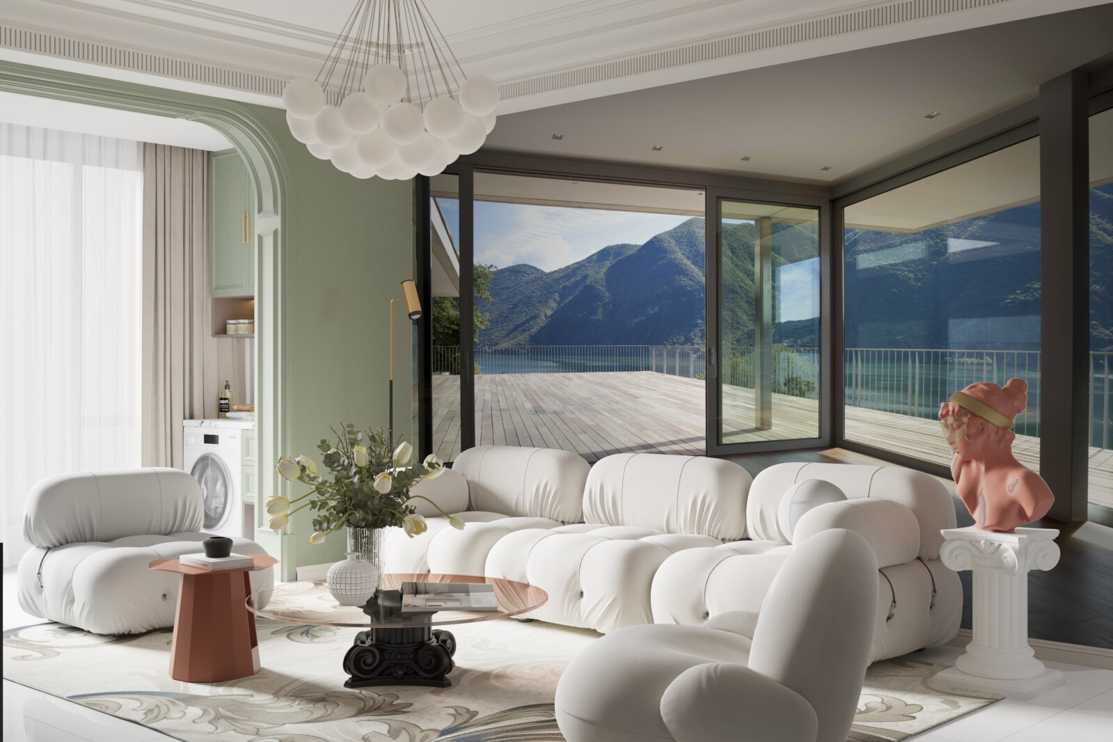 Fototapet vedere panoramică minunată de pe terasă