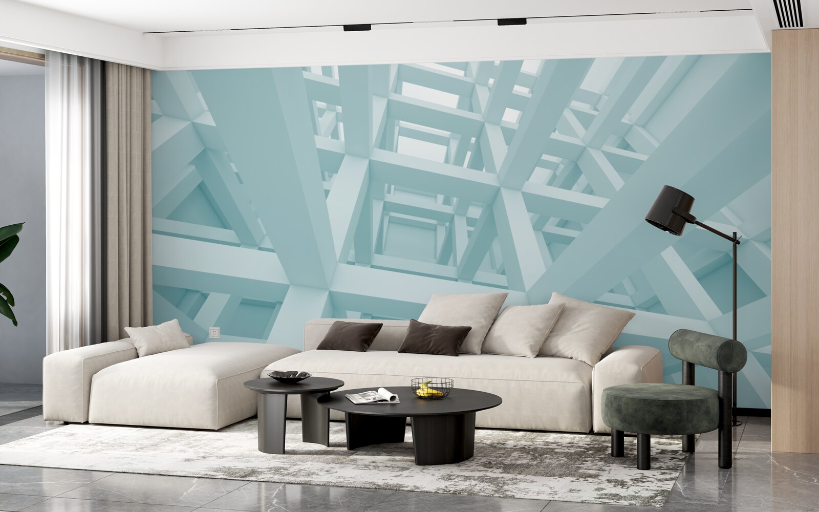 Fototapet forme metalice abstracte