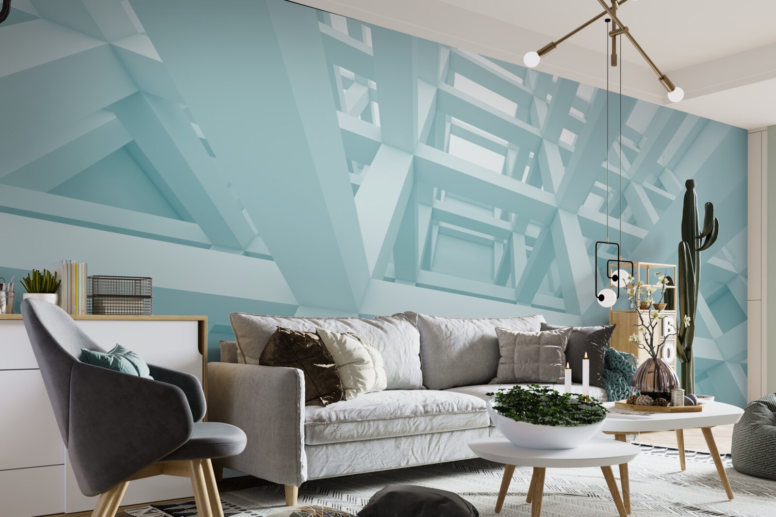 Fototapet forme metalice abstracte