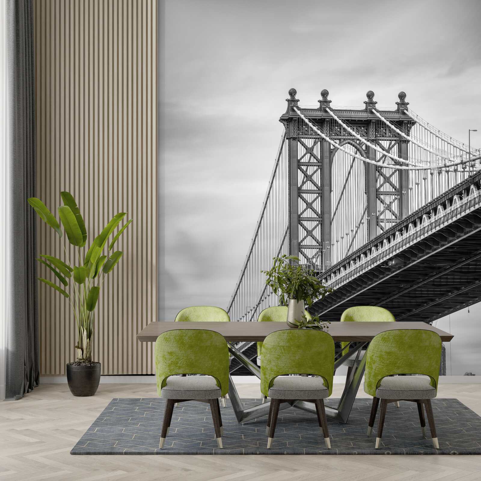 Fototapet pod distrus care duce la zona populată