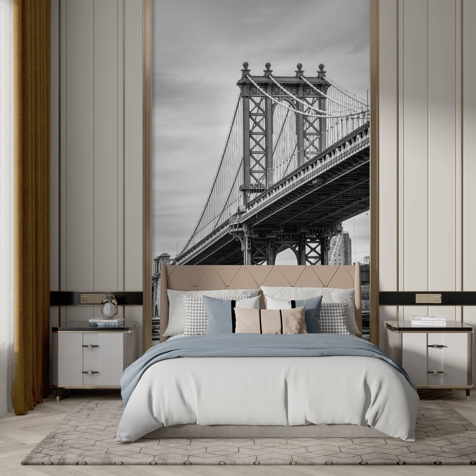 Fototapet pod distrus care duce la zona populată