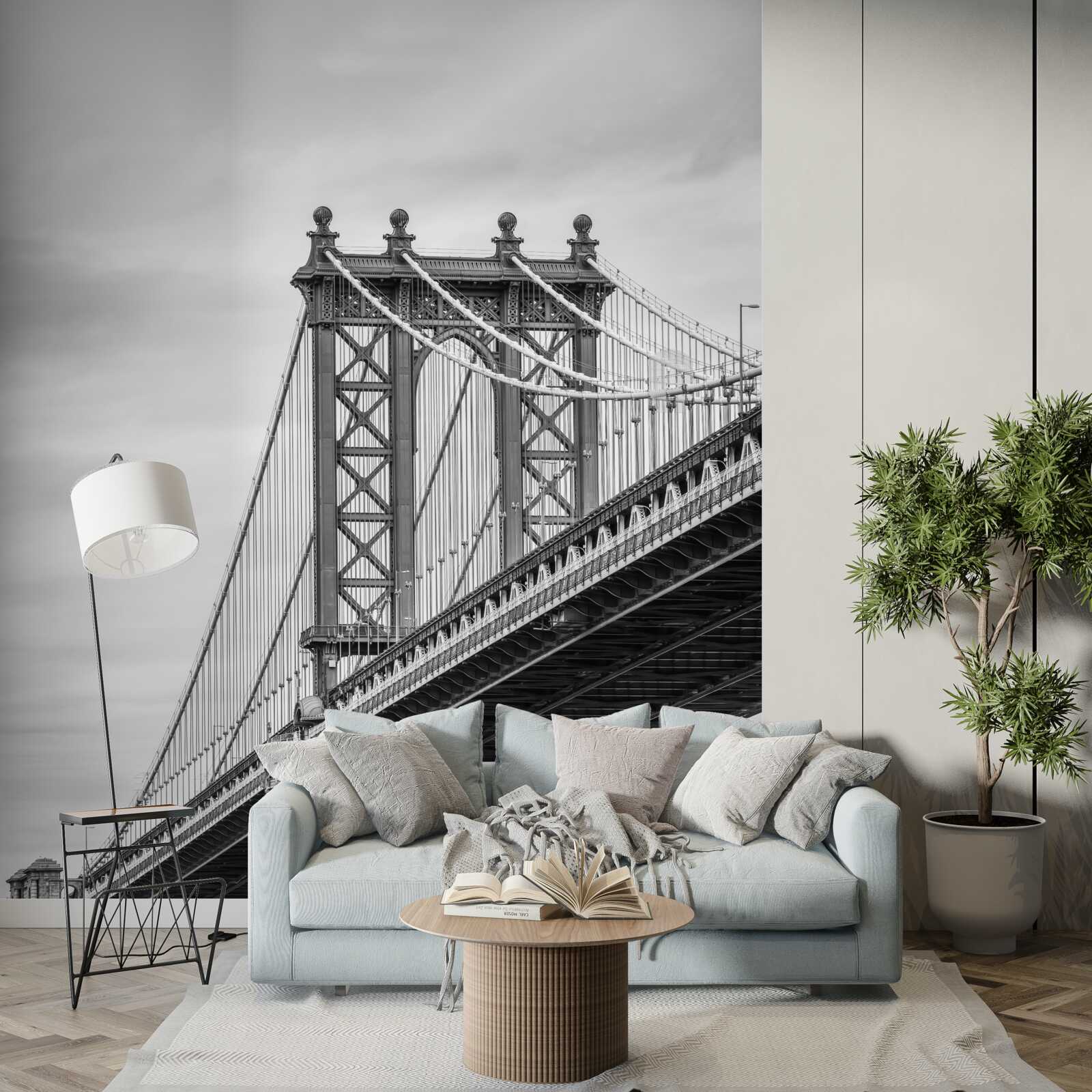 Fototapet pod distrus care duce la zona populată