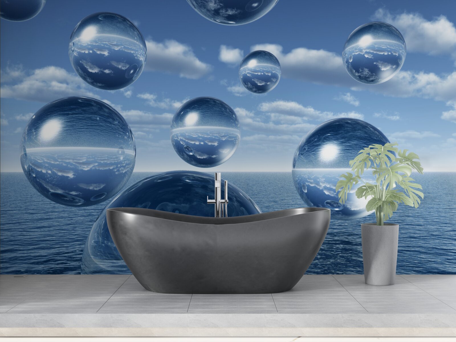 Fototapet picăturile de apă curg în mare