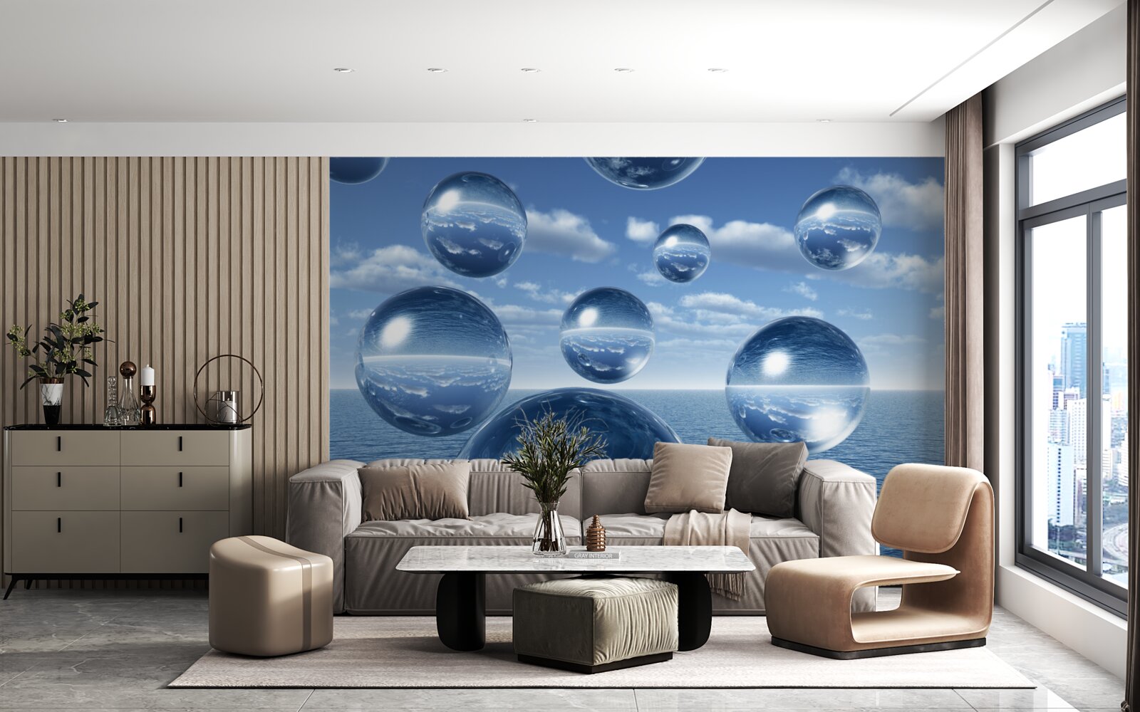 Fototapet picăturile de apă curg în mare