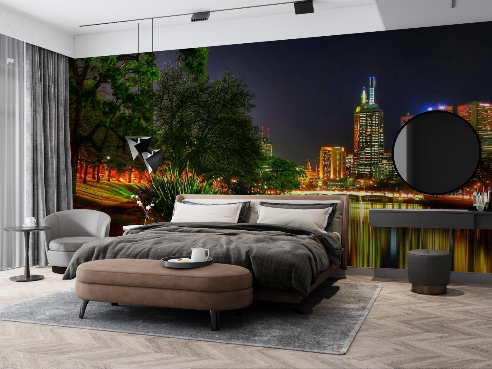 Fototapet terasament abandonat în seara