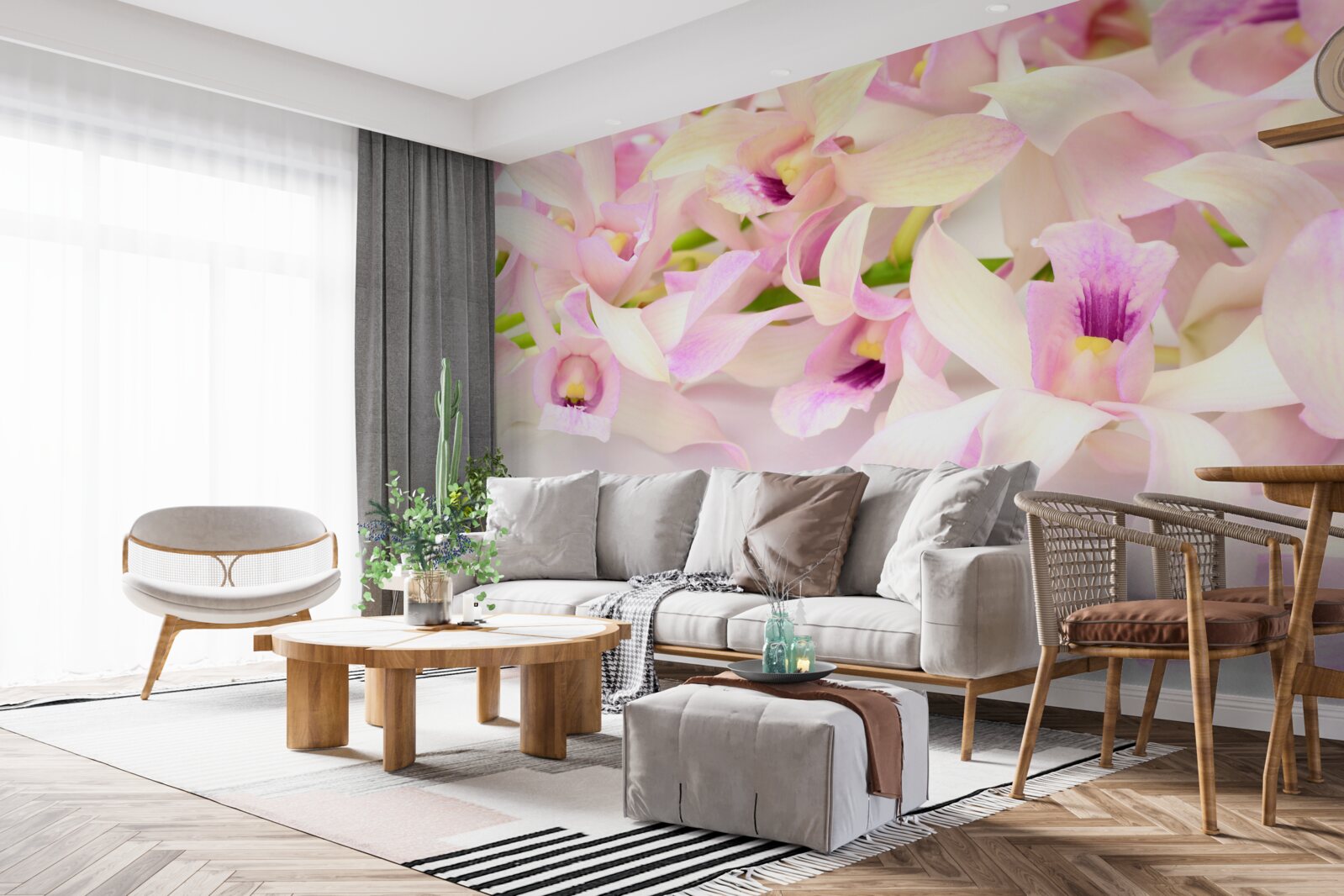 Fototapet muguri de flori roz delicat