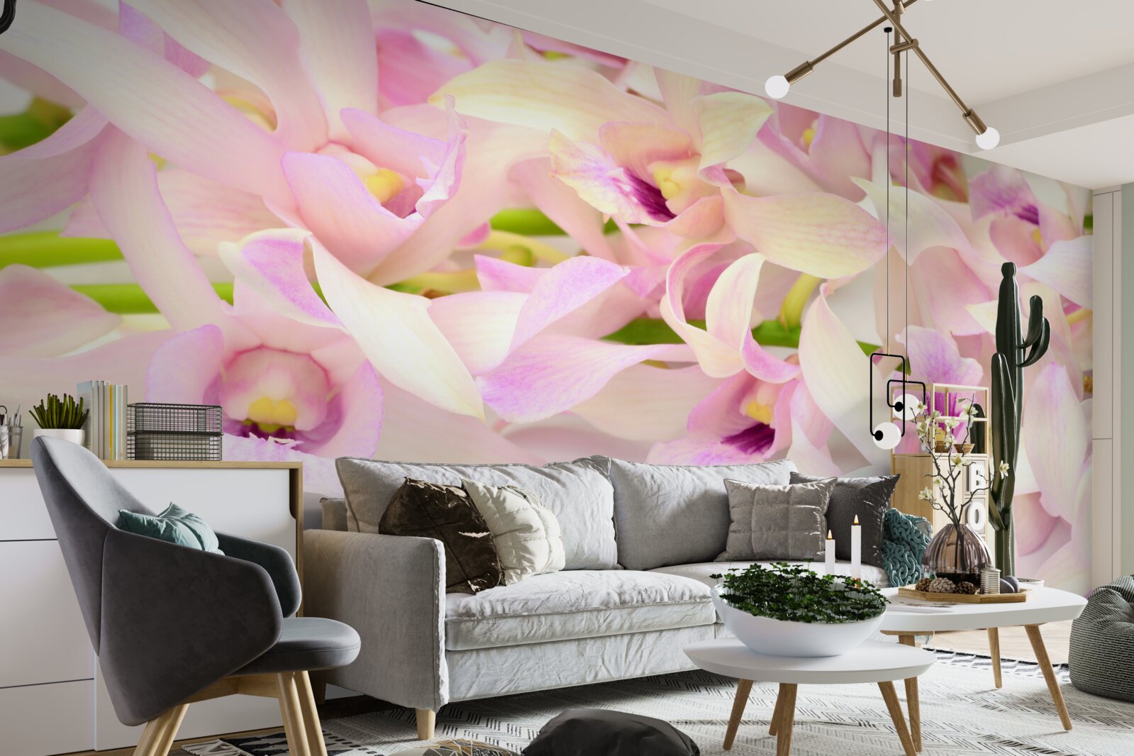 Fototapet muguri de flori roz delicat