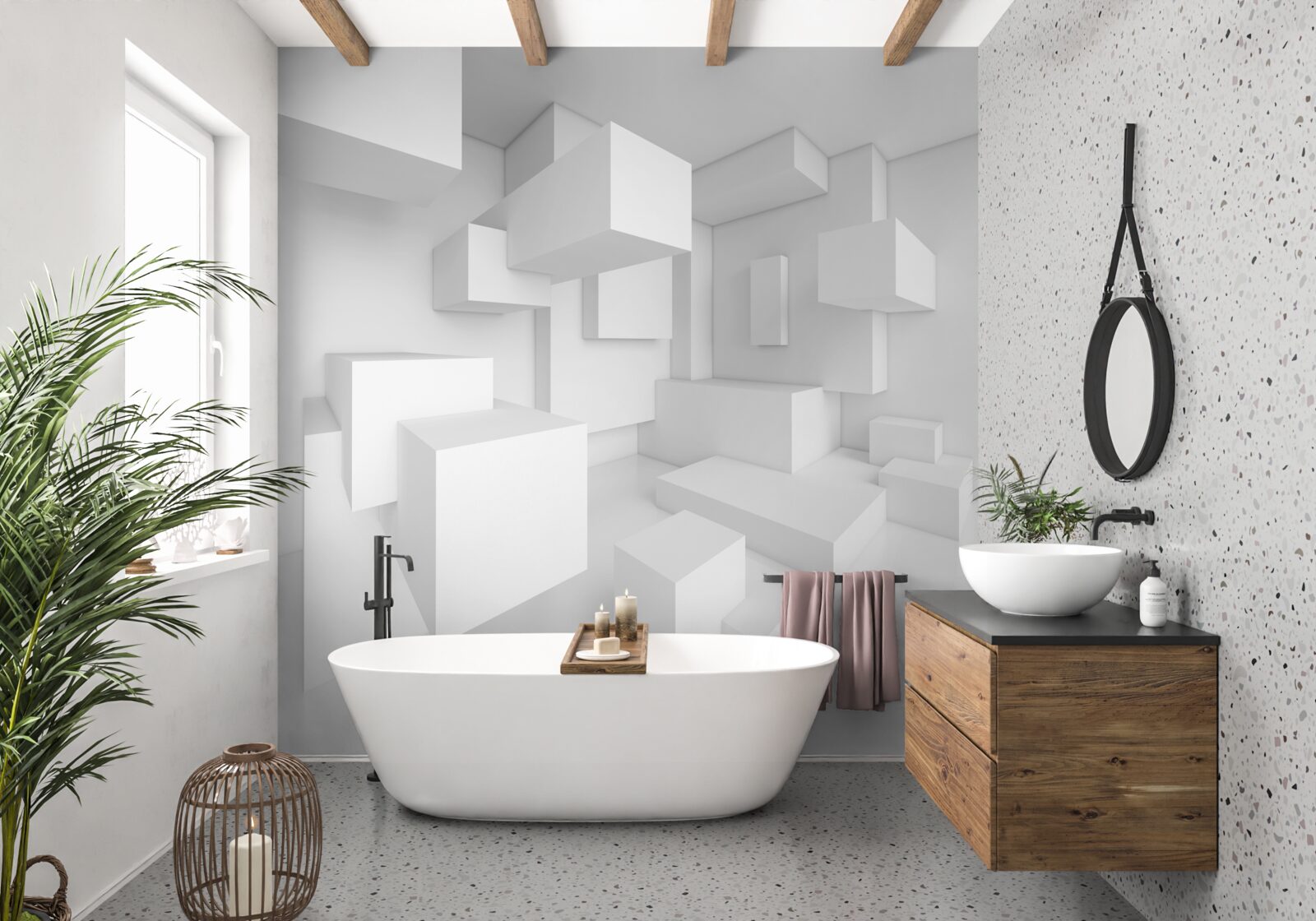 Fototapet compoziție de dreptunghiuri zburătoare