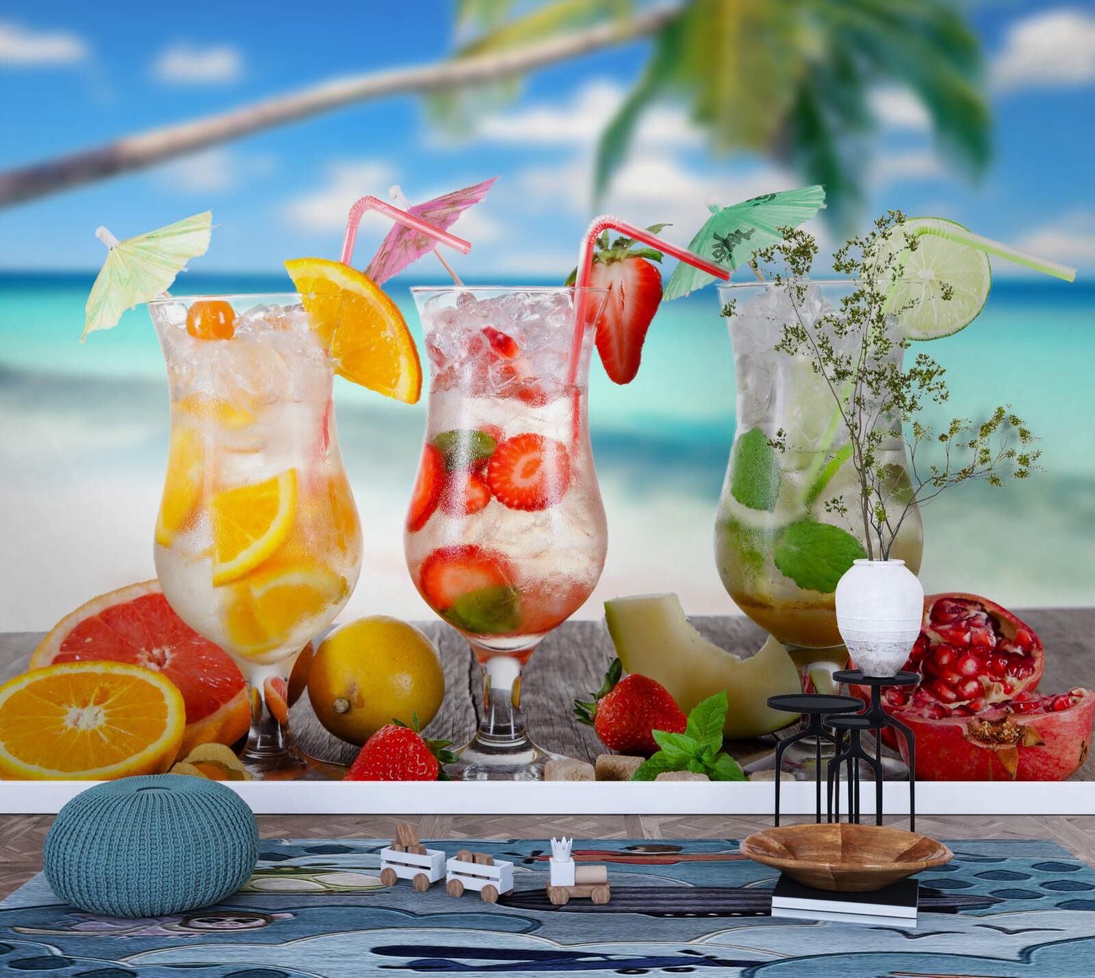 Fototapet băuturi pe bază de fructe exotice