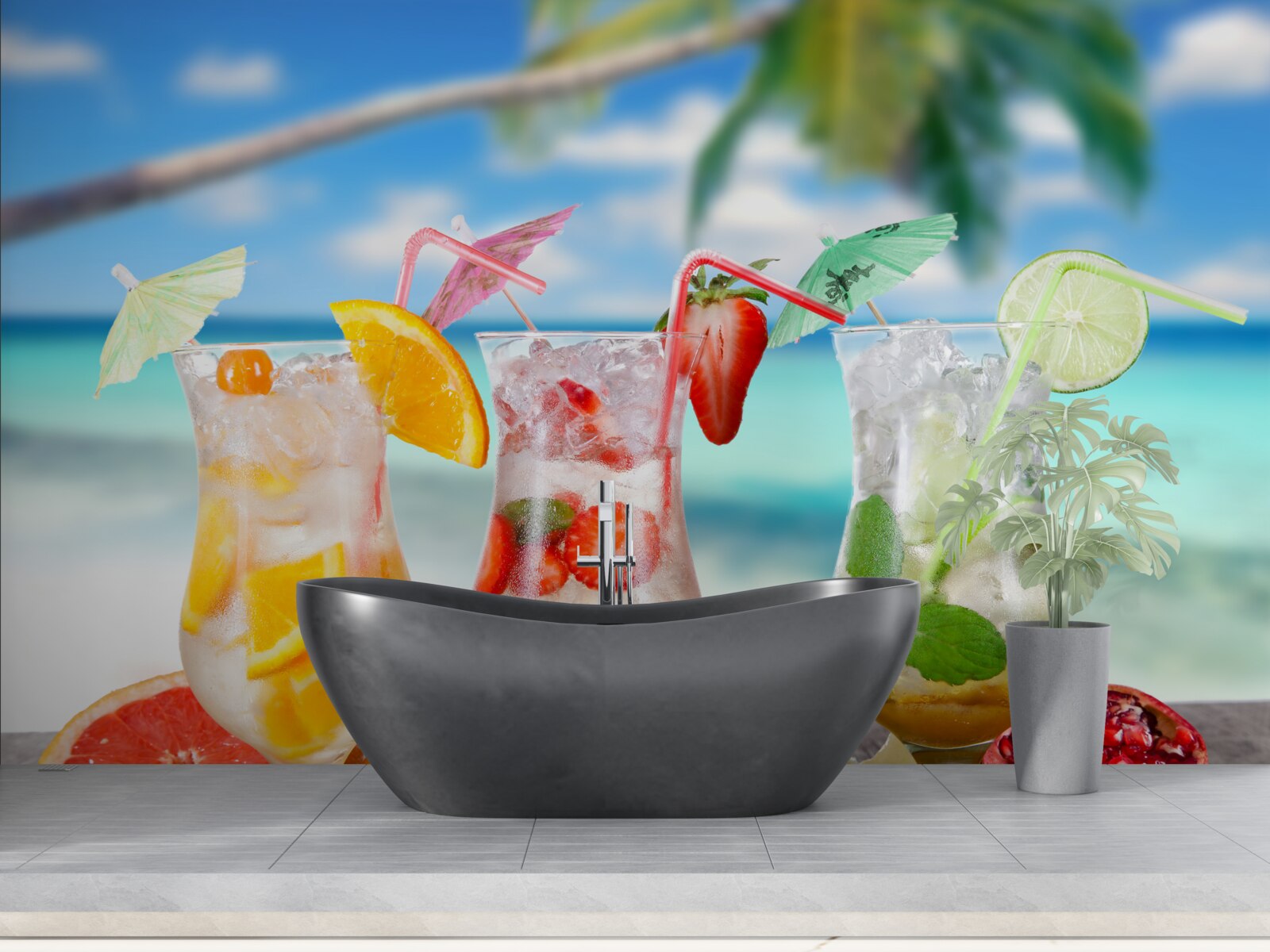 Fototapet băuturi pe bază de fructe exotice