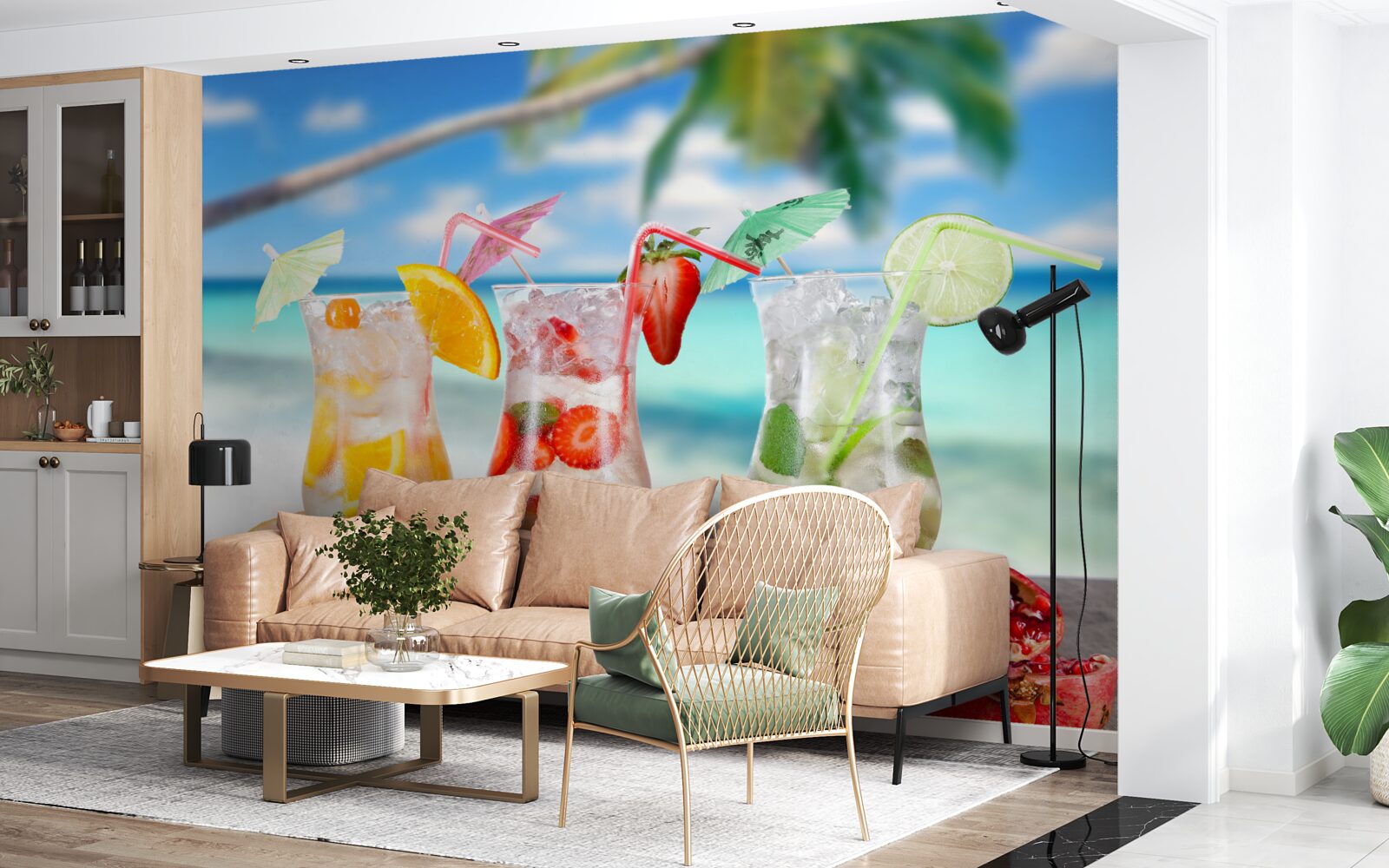 Fototapet băuturi pe bază de fructe exotice