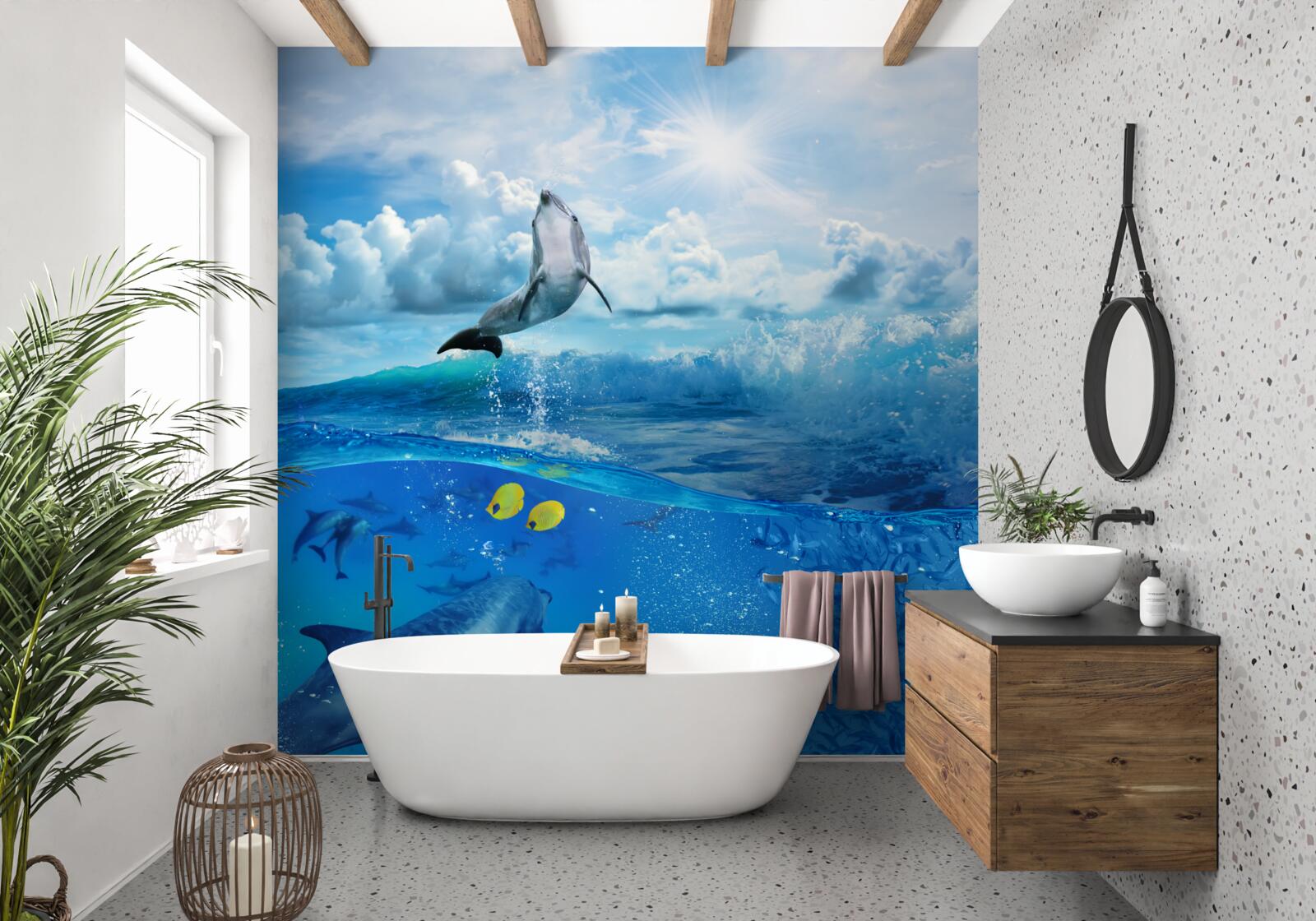 Fototapet delfin sărind din apă