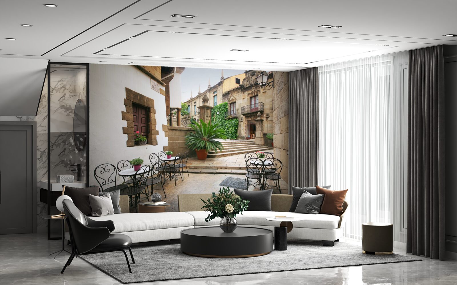 Fototapet scara de vară într-un oraș antic