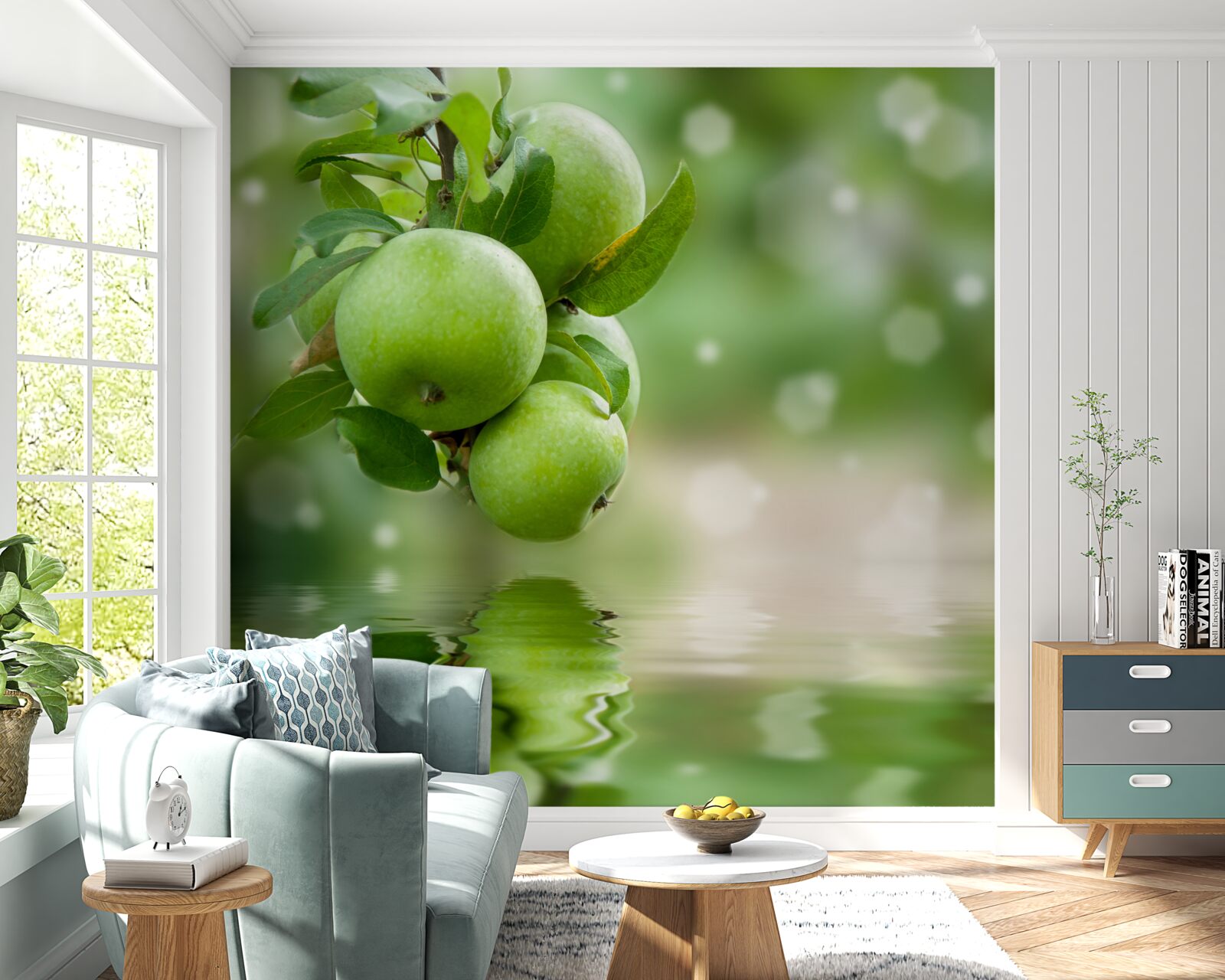 Fototapet mere verzi reflectate în apă