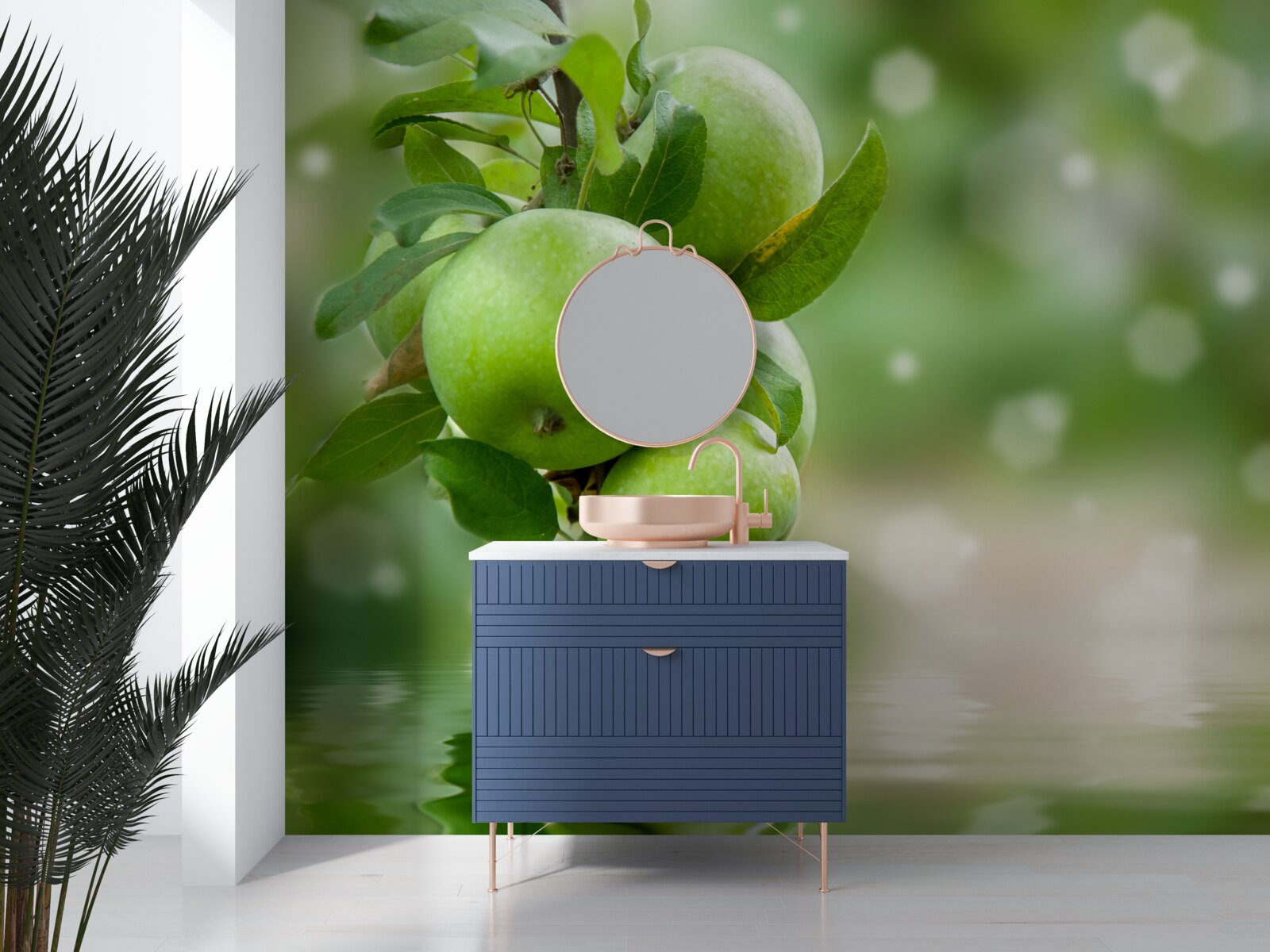 Fototapet mere verzi reflectate în apă