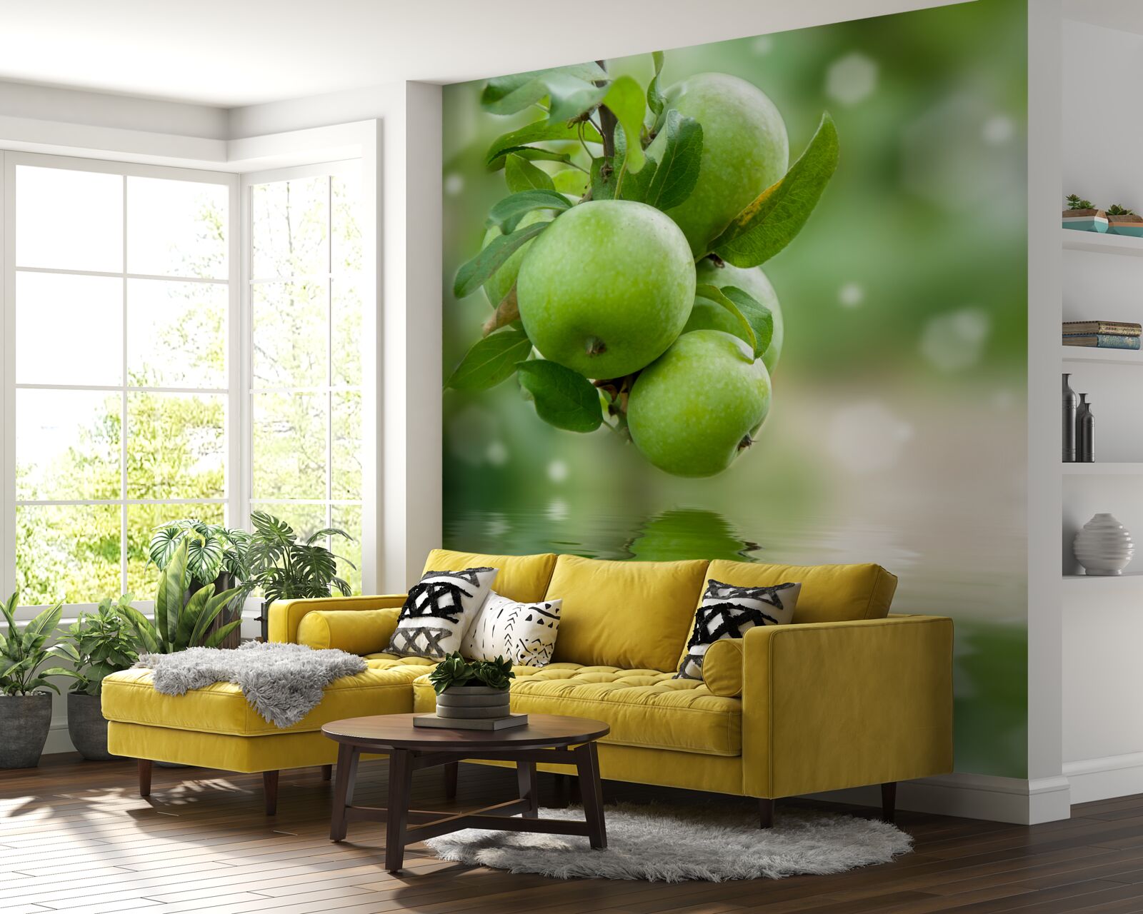 Fototapet mere verzi reflectate în apă