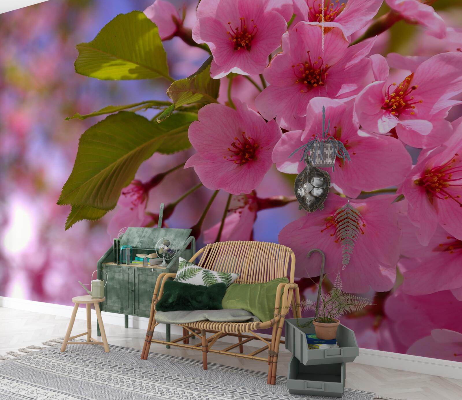 Fototapet mugurii mari de sakura înfloresc primăvara