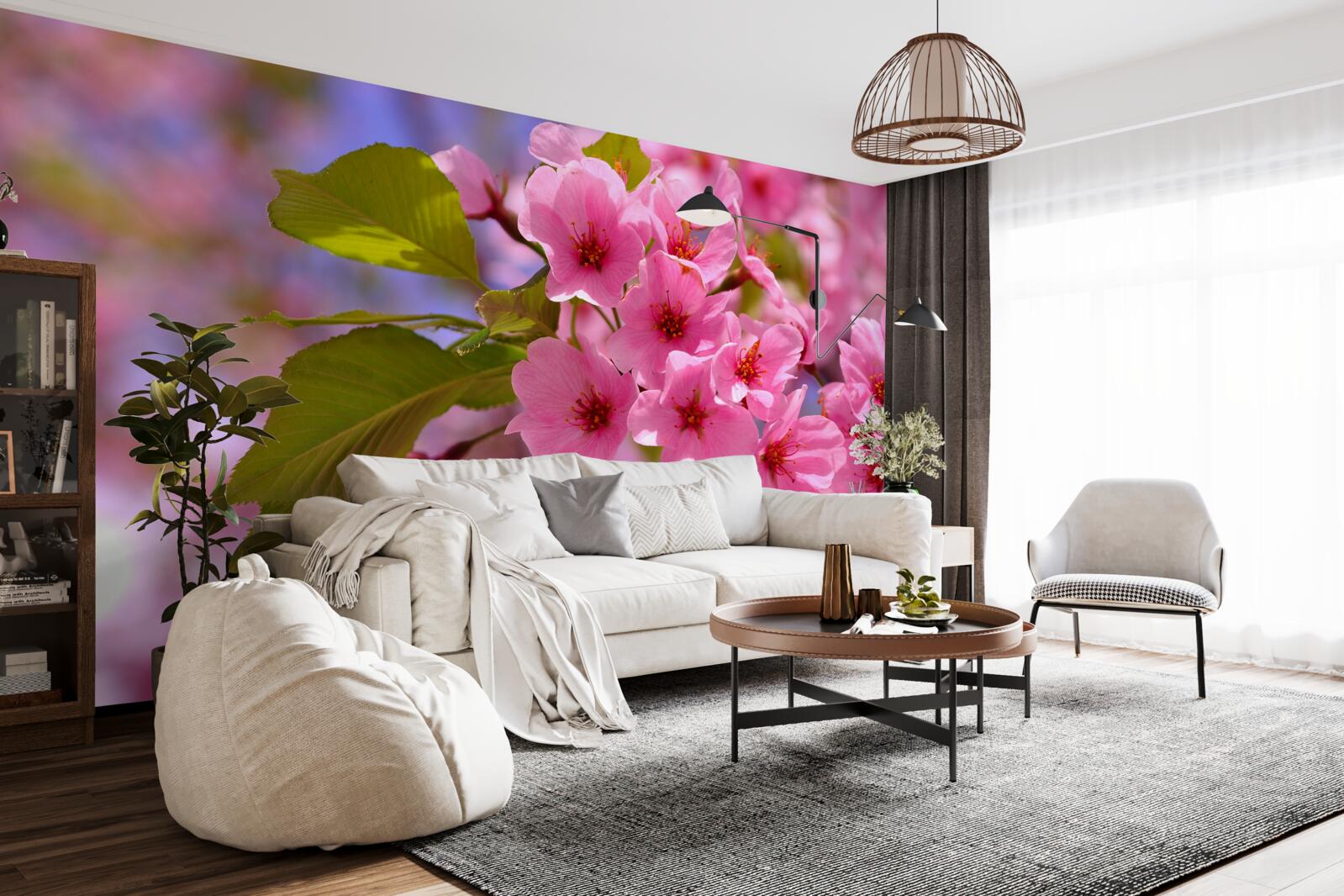 Fototapet mugurii mari de sakura înfloresc primăvara