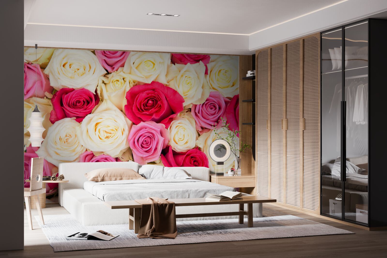 Fototapet buchet de trandafiri delicați în diferite nuanțe