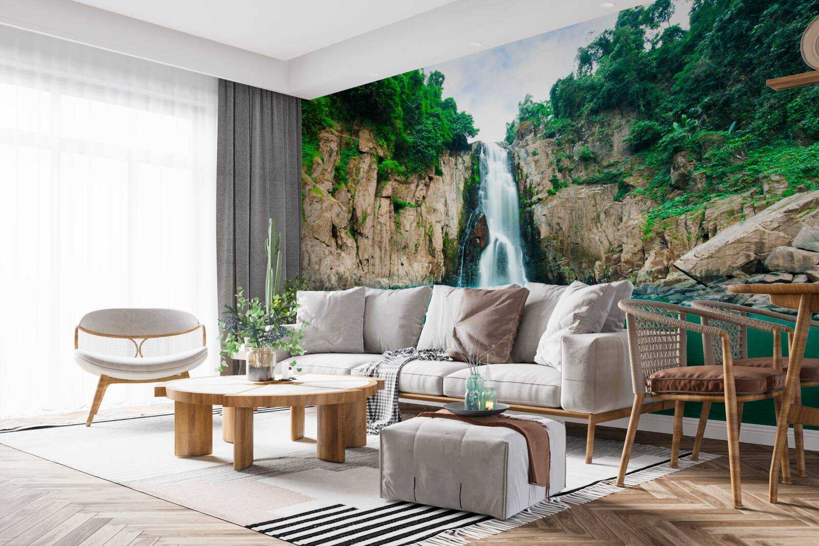 Fototapet cascadă înaltă cade în munți