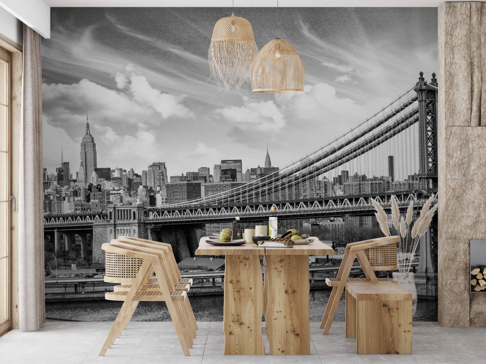 Fototapet pod municipal distrus peste râu