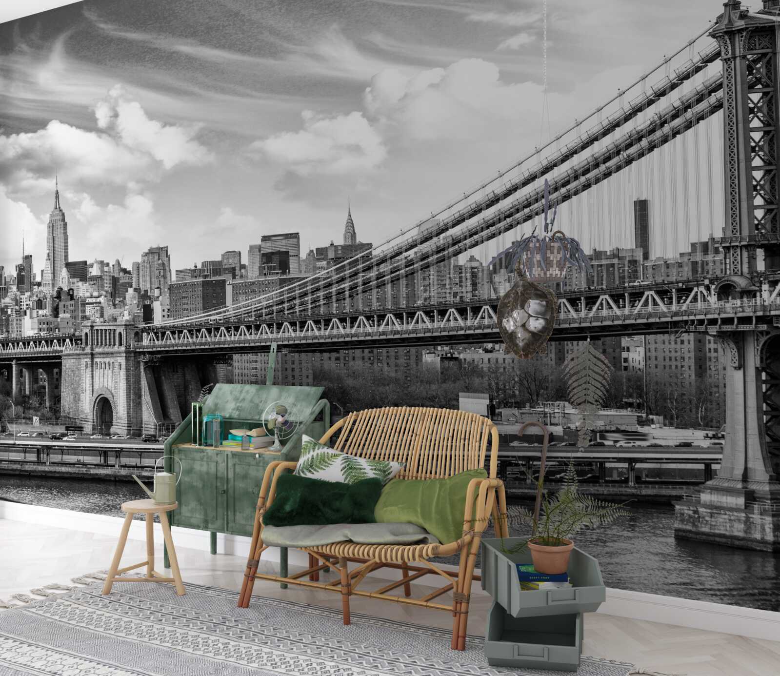 Fototapet pod municipal distrus peste râu