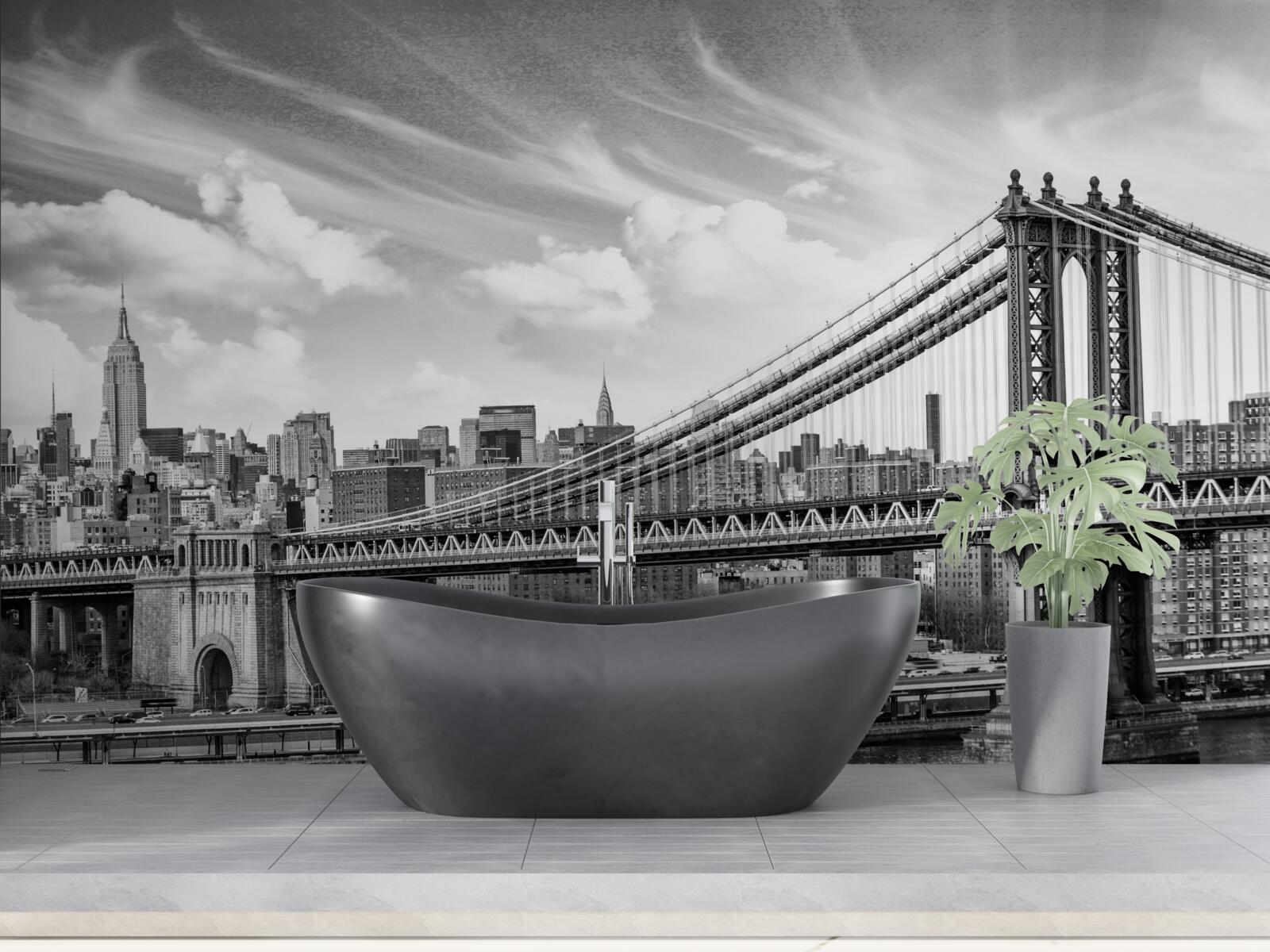 Fototapet pod municipal distrus peste râu