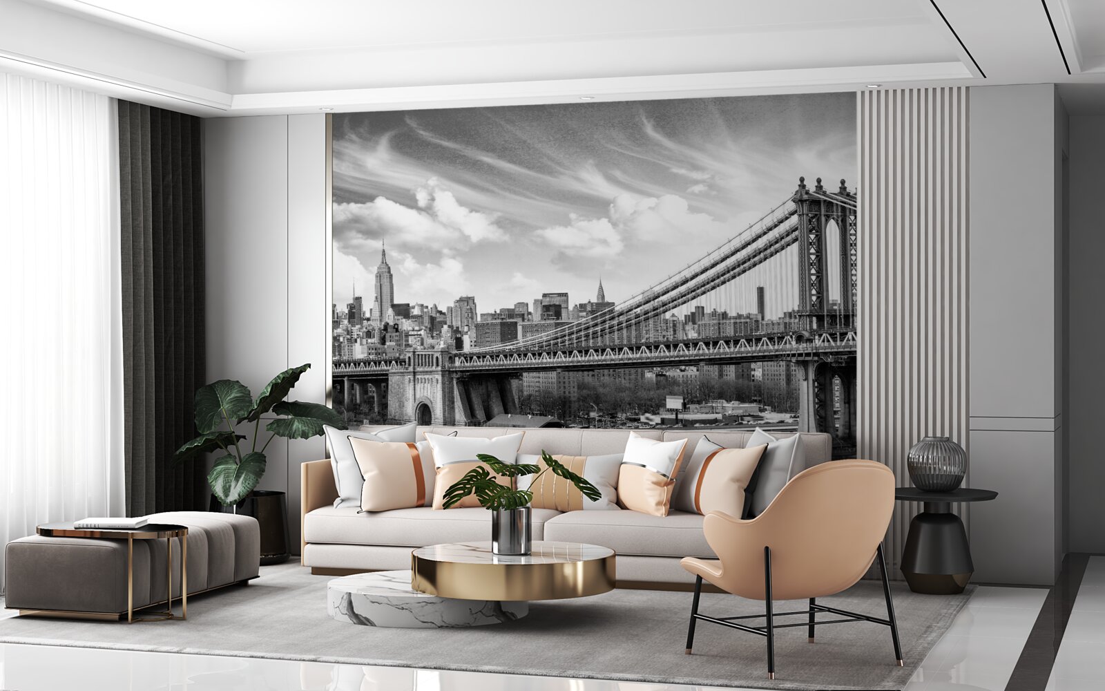 Fototapet pod municipal distrus peste râu